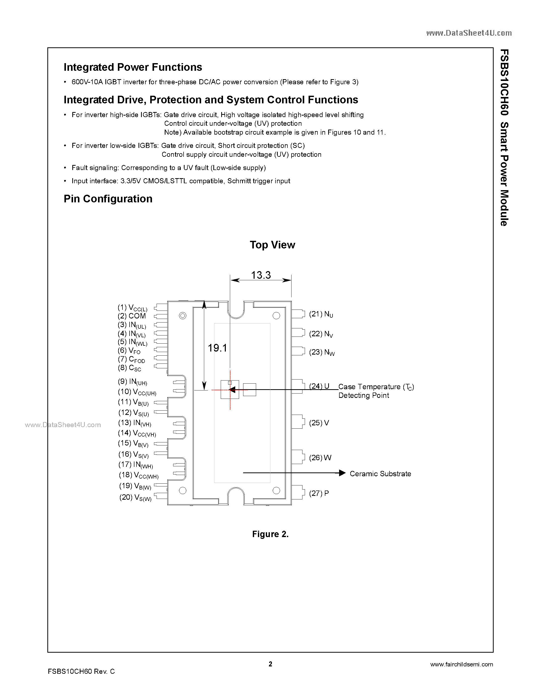 Datasheet FSBS10CH60 - Smart Power Module page 2
