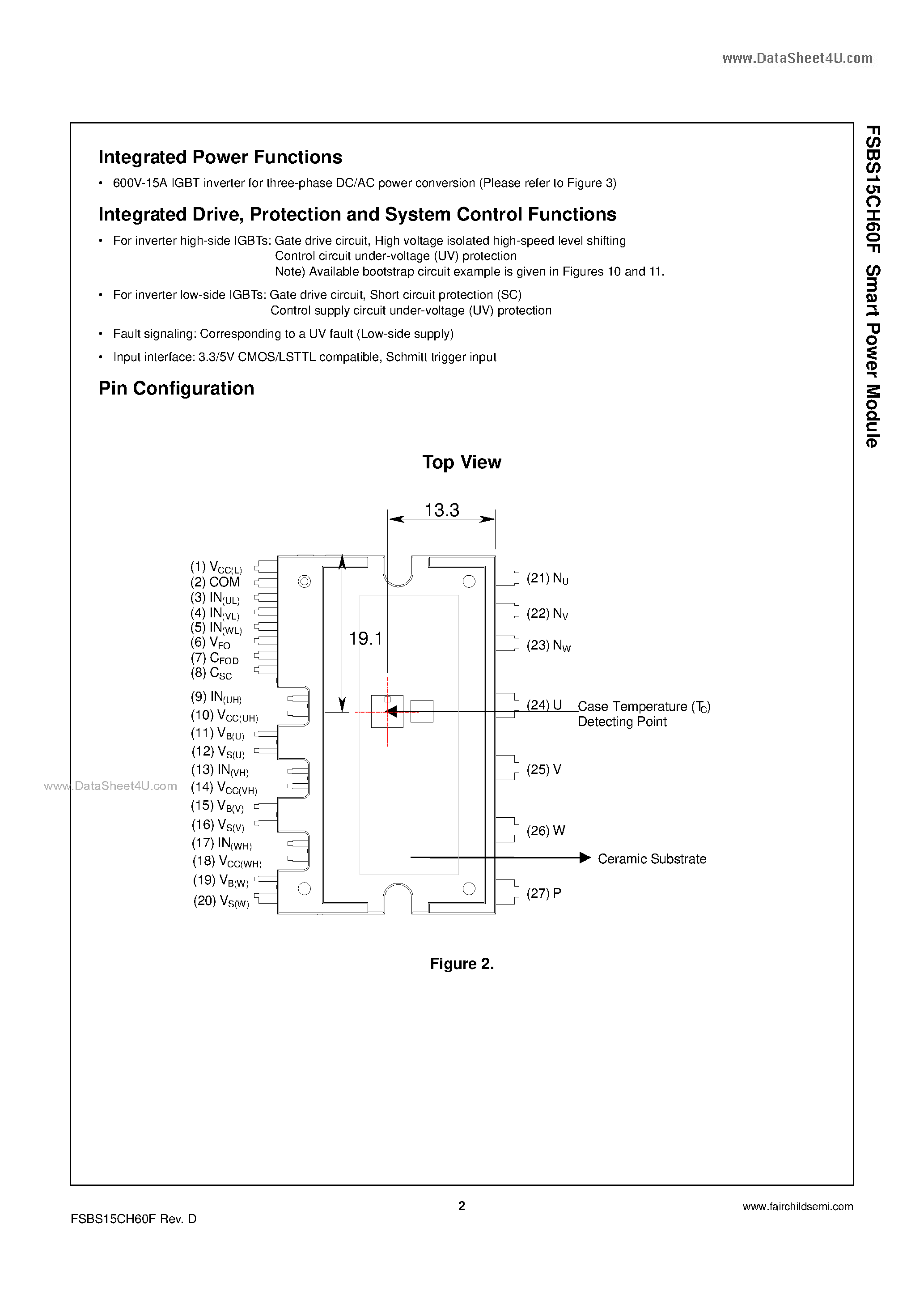 Datasheet FSBS15CH60F page 2 Datasheet FSBS15CH60F - Smart Power Module page 2