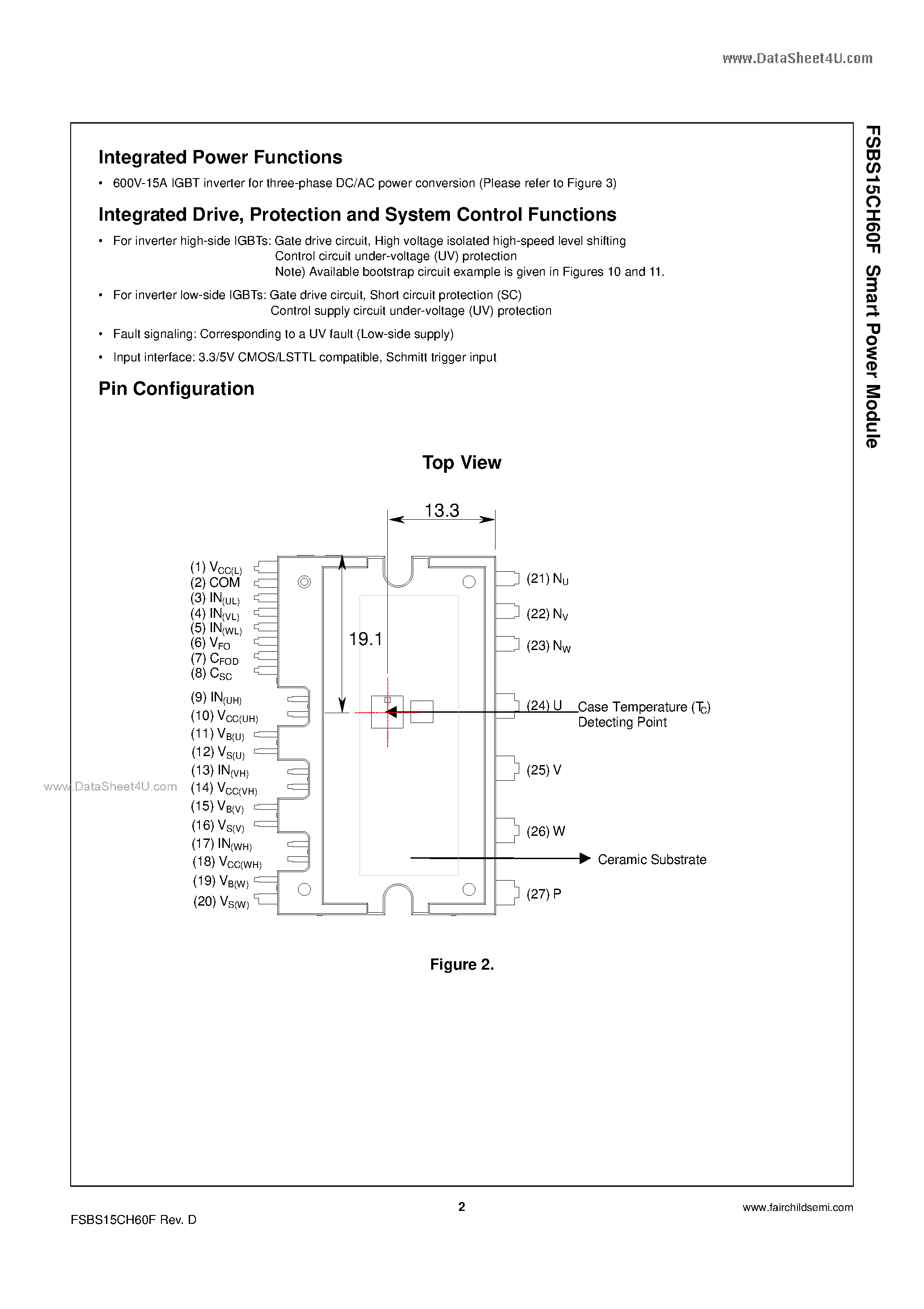 Datasheet FSBS15CH60F - Smart Power Module page 2