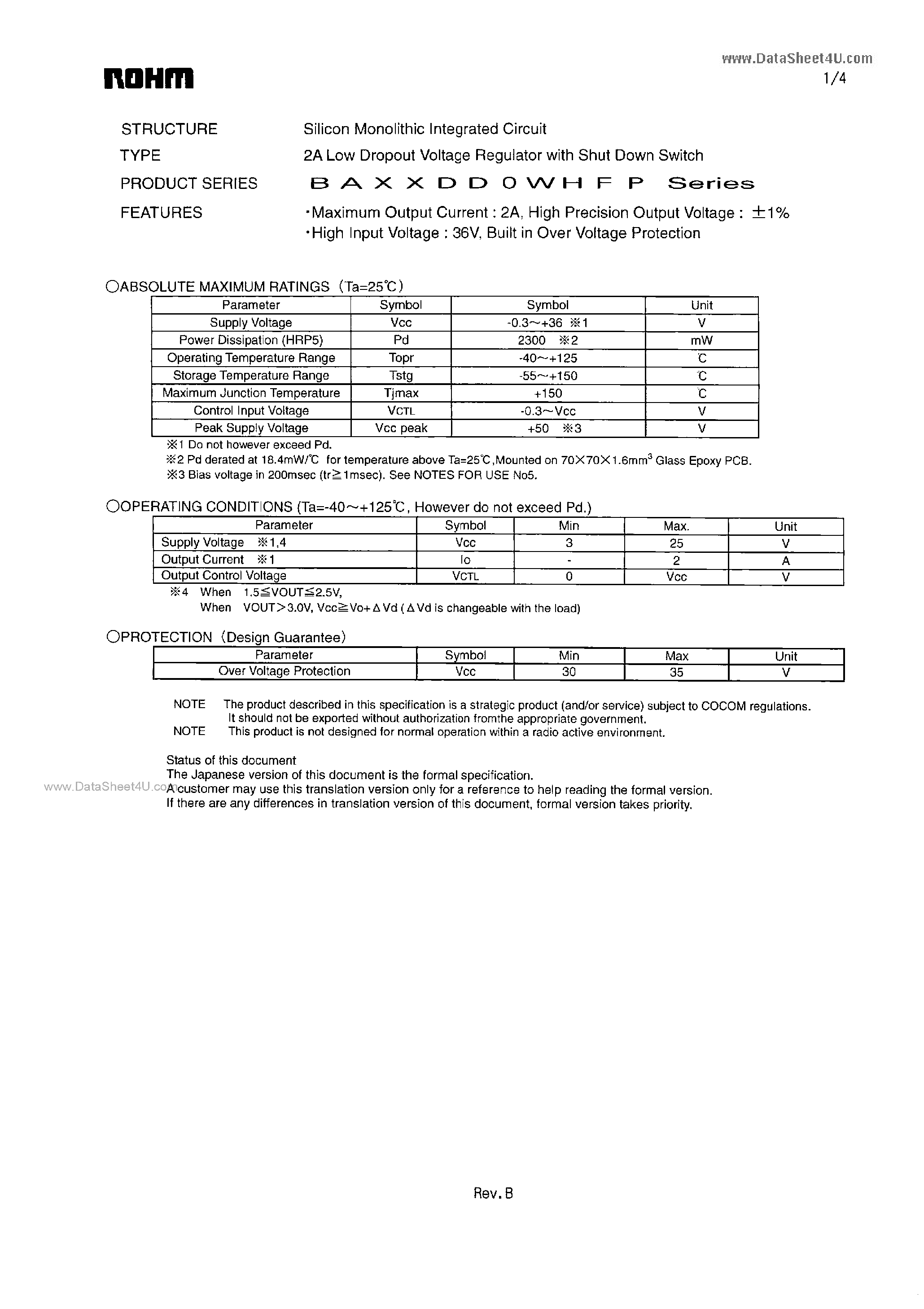 Даташит на микросхему BA25DD0WHFP страница 1 Даташит BA25DD0WHFP - 2A Low Dropout Voltage Regulator страница 1