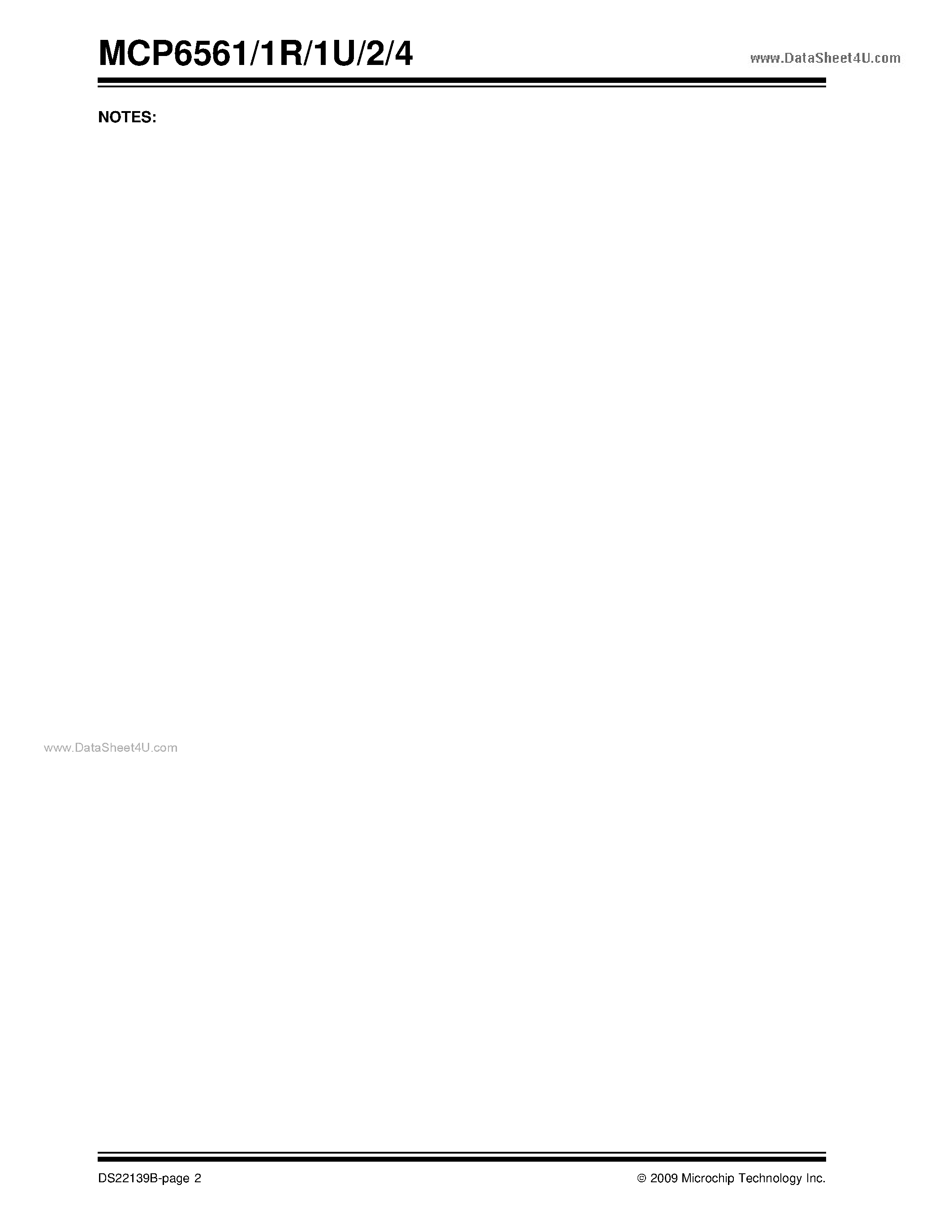 Datasheet MCP6561 - (MCP6561 - MCP6564) 1.8V Low Power Push-Pull Output Comparator page 2