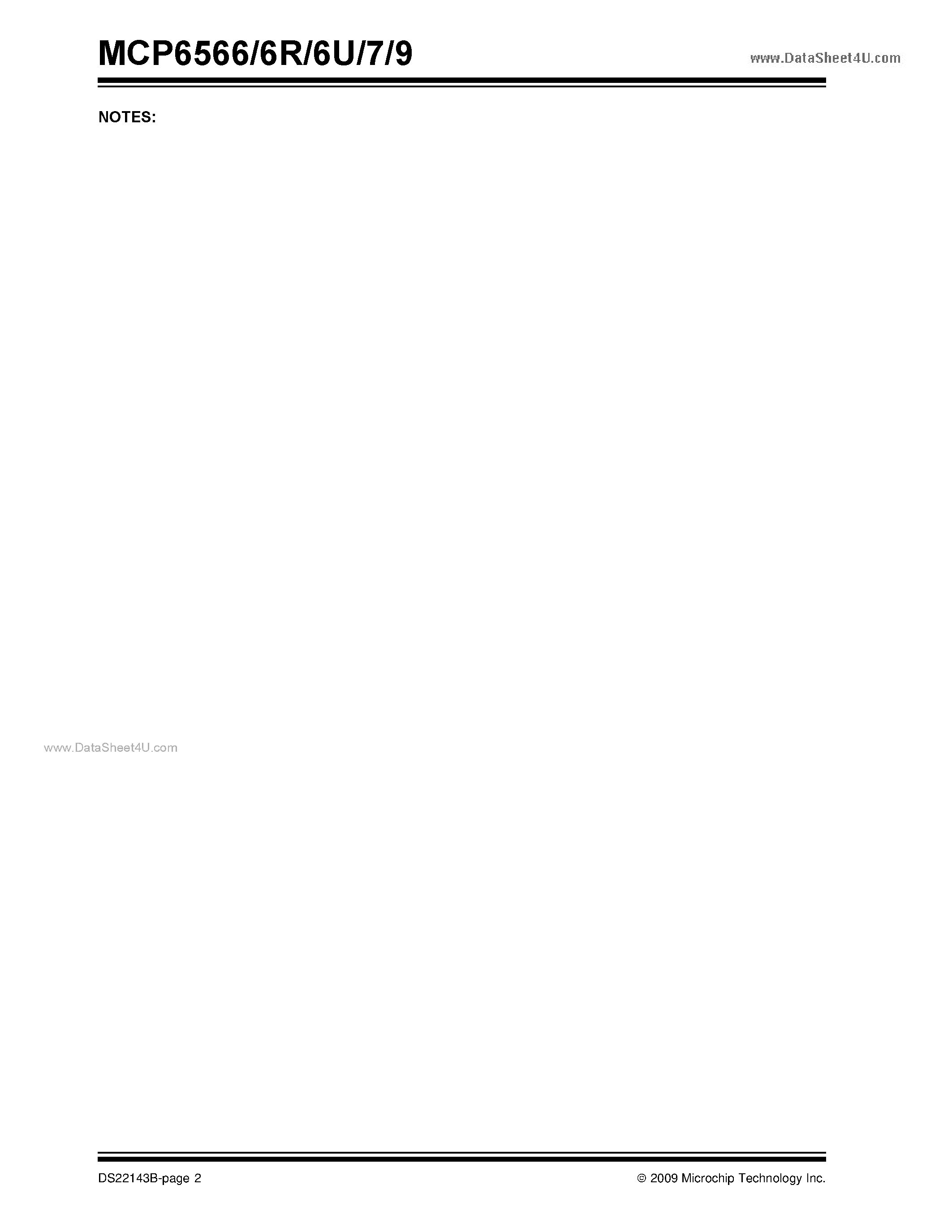 Datasheet MCP6566 - (MCP6566 - MCP6569) 1.8V Low Power Open-Drain Output Comparator page 2