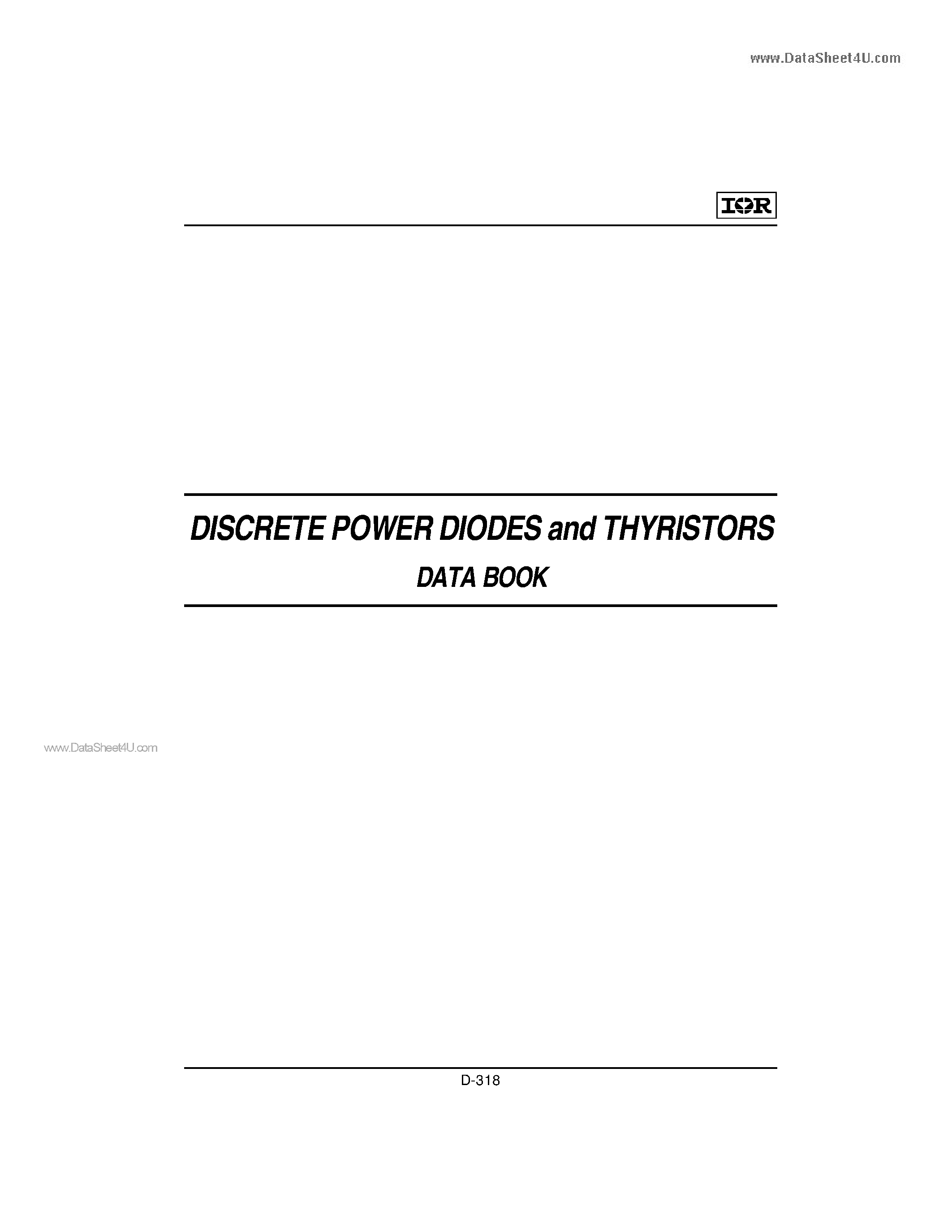 Datasheet ST330C page 1 Datasheet ST330C - PHASE CONTROL THYRISTORS Hockey Puk Version page 1