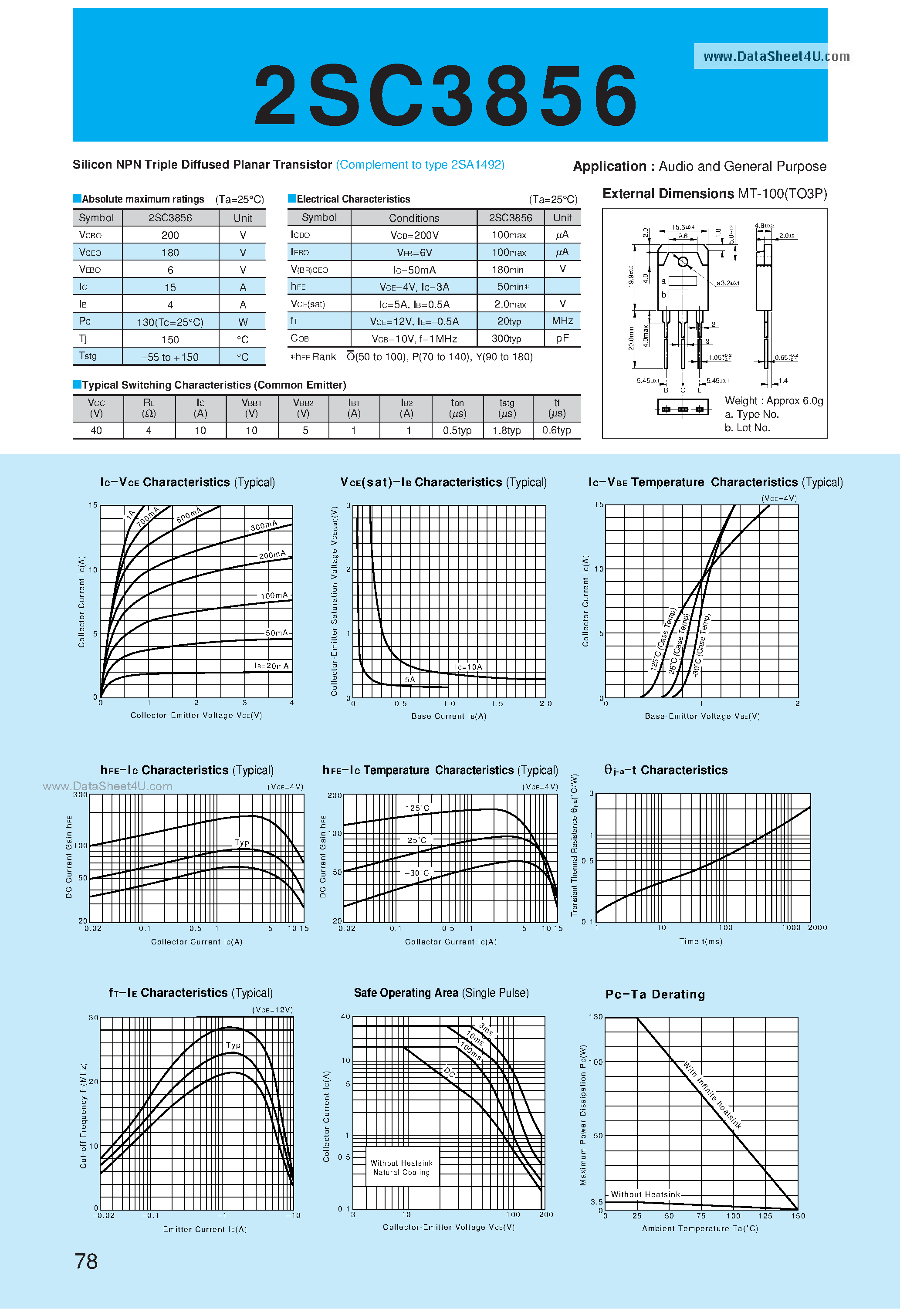 Datasheet C3856 page 1 Datasheet C3856 - Search -----> 2SC3856 page 1