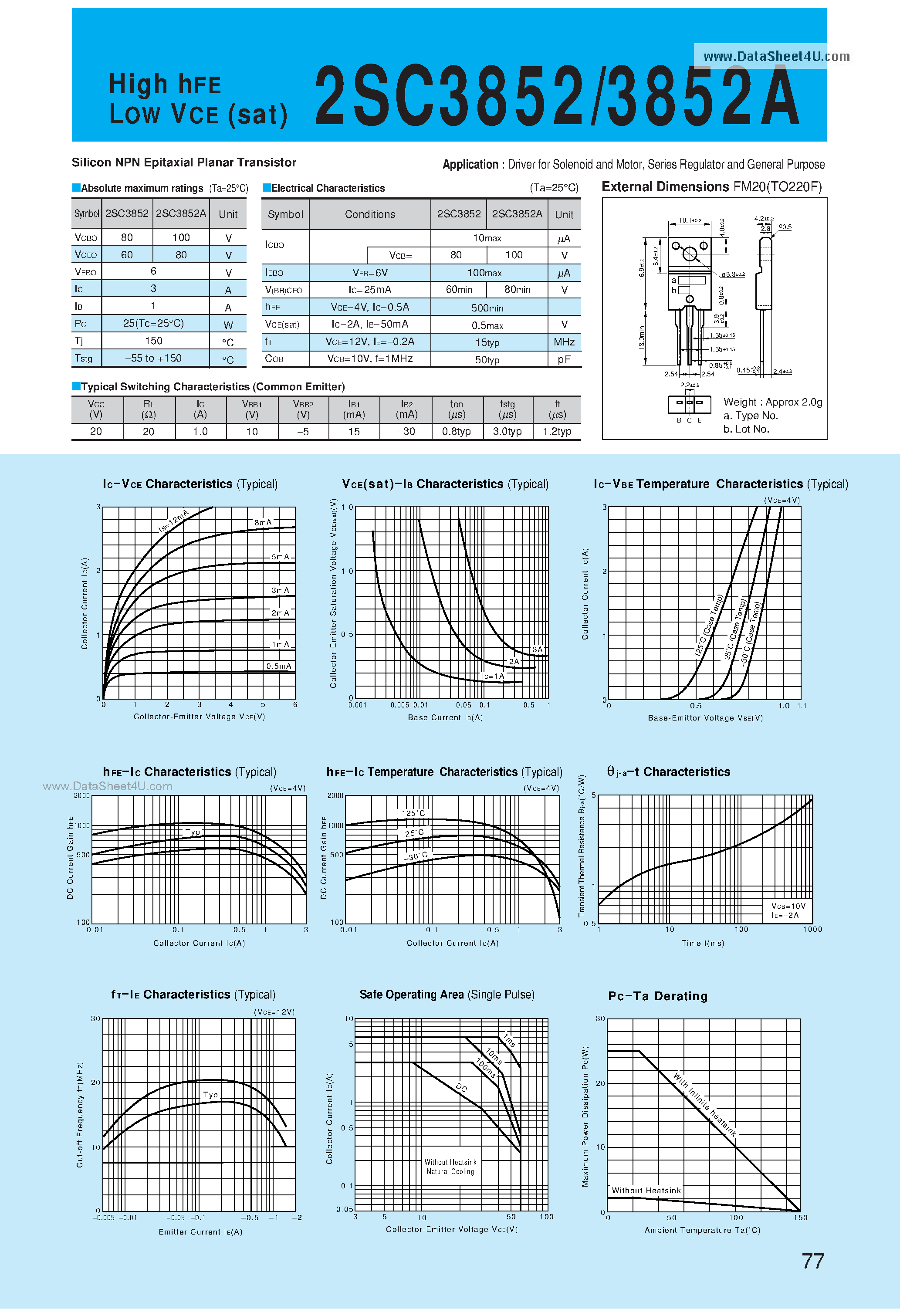 Datasheet C3852 page 1 Datasheet C3852 - Search -----> 2SC3852 page 1