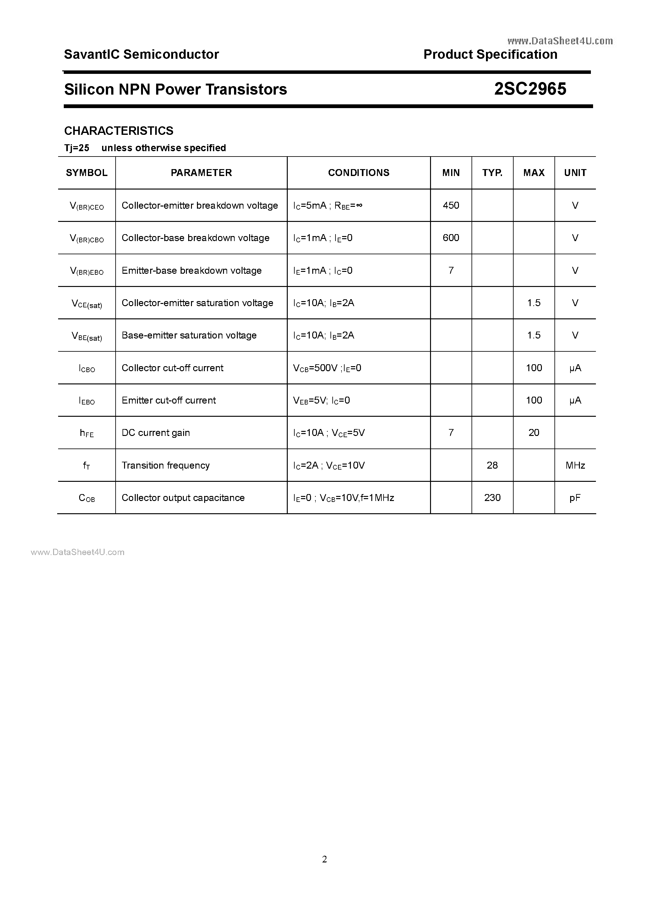 Datasheet C2965 page 2 Datasheet C2965 - Search -----> 2SC2965 page 2