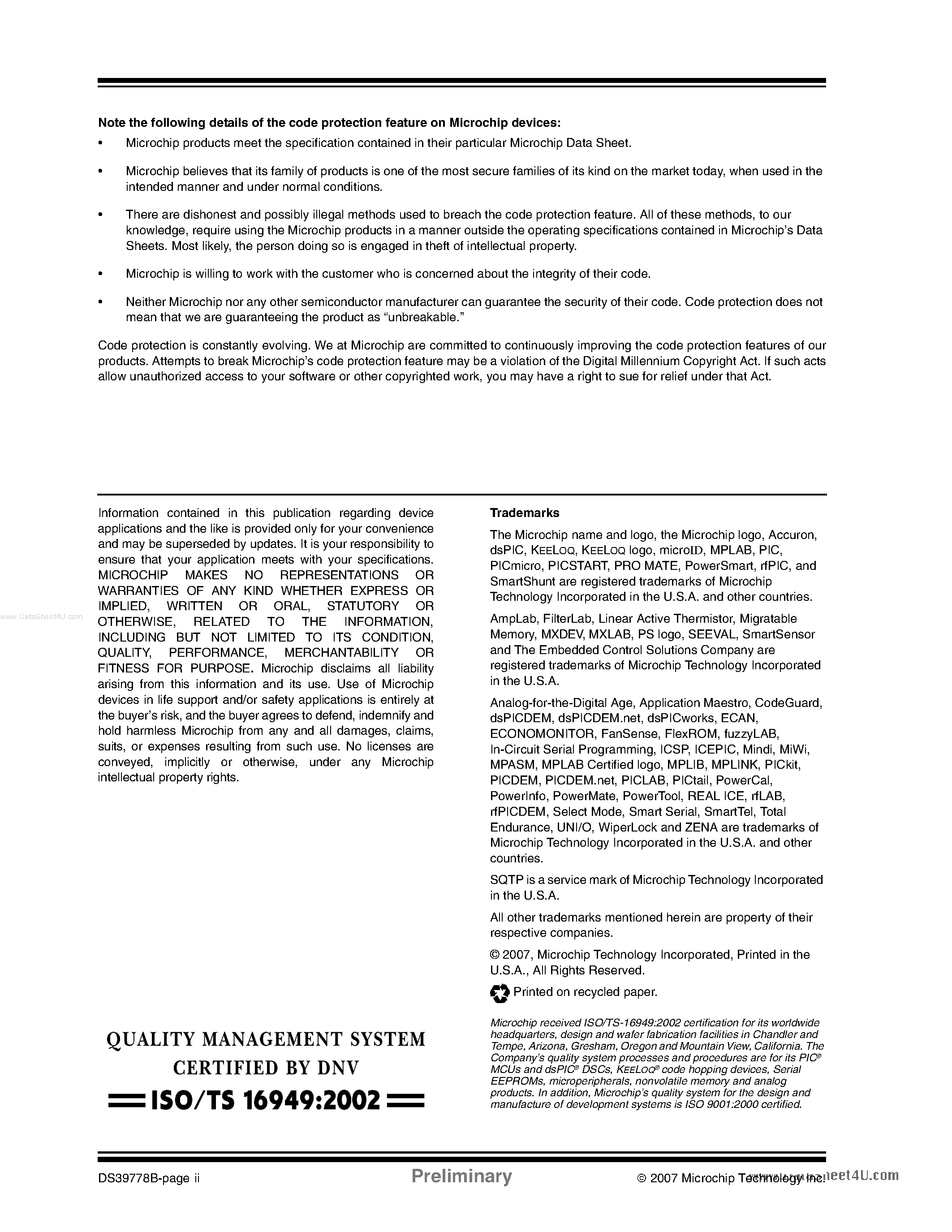 Datasheet PIC18F66J16 page 2 Datasheet PIC18F66J16 - 1-Mbit Flash Microcontrollers page 2