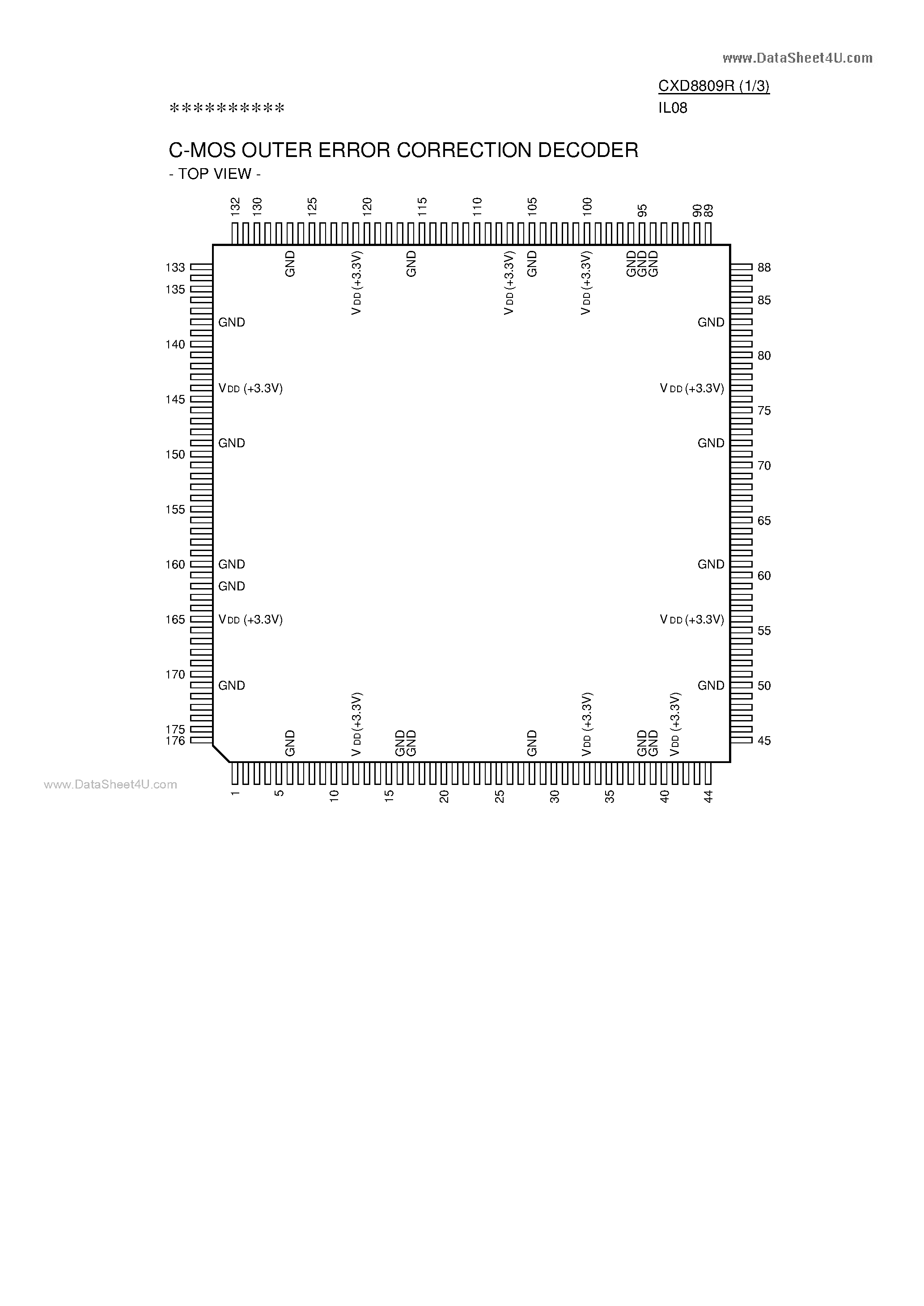 Даташит CXD8809R - C-MOS OUTER ERROR CORRECTION DECODER страница 1