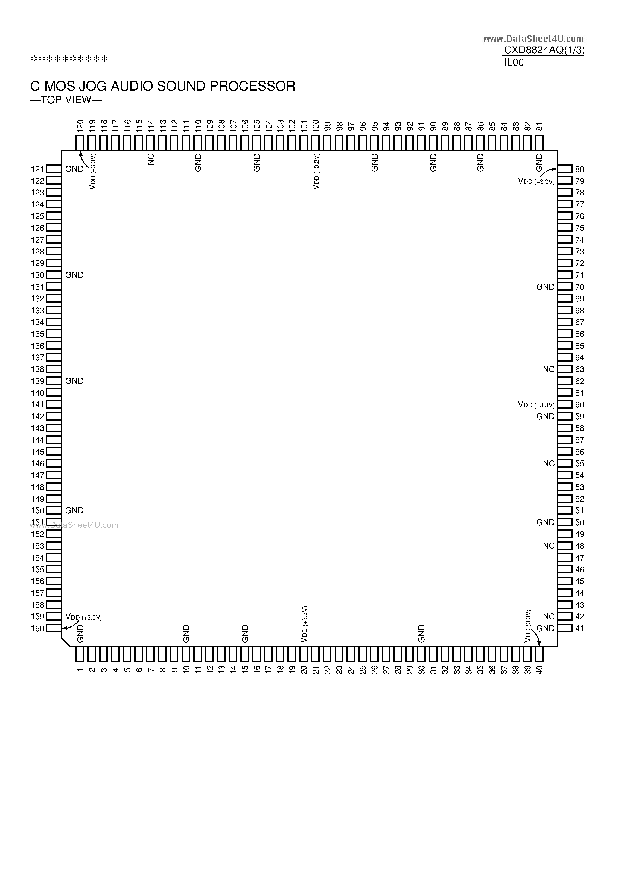Даташит на микросхему CXD8824AQ страница 1 Даташит CXD8824AQ - C-MOS JOG AUDIO SOUND PROCESSOR страница 1