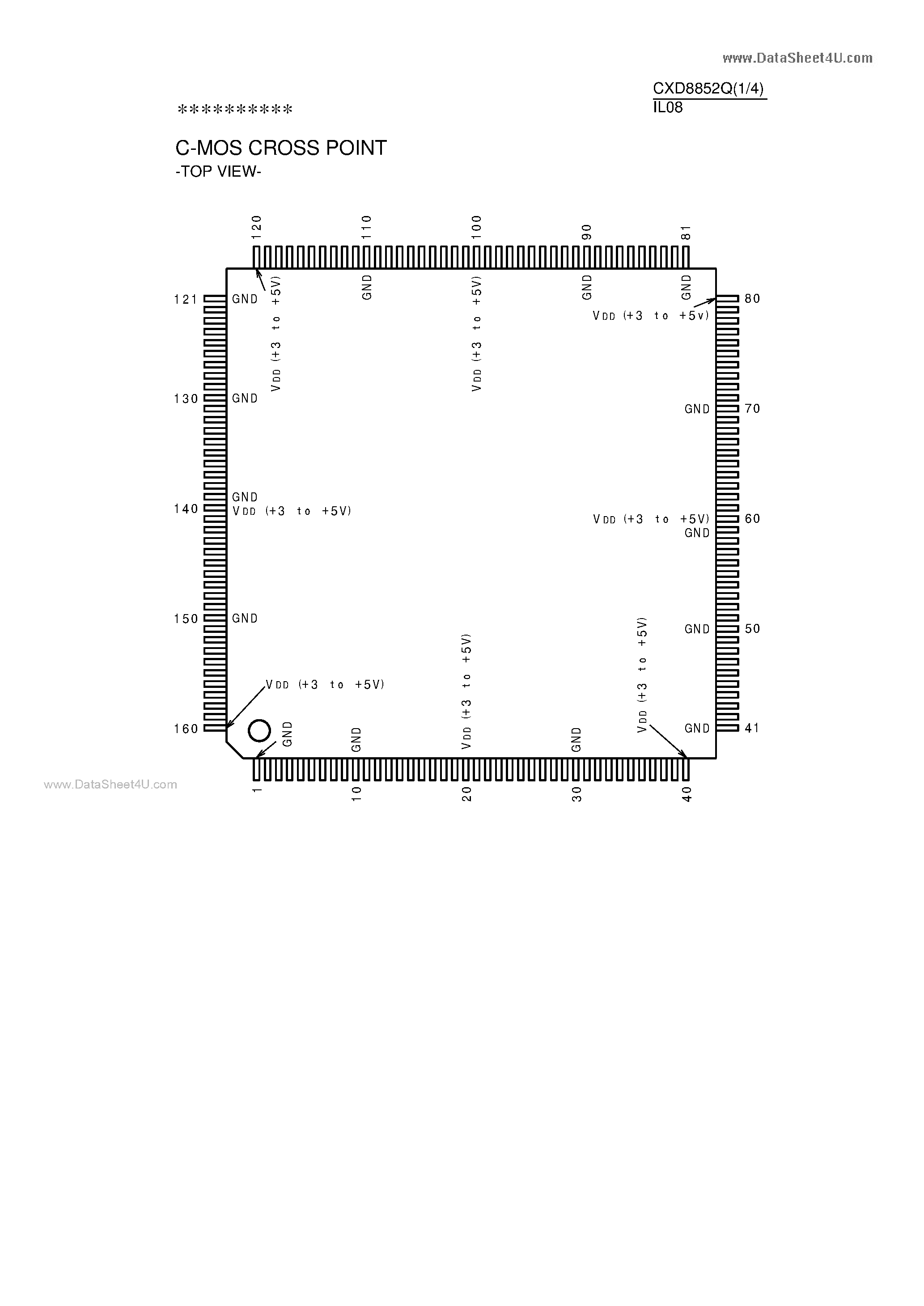 Даташит CXD8852Q - C-MOS CROSS POINT страница 1