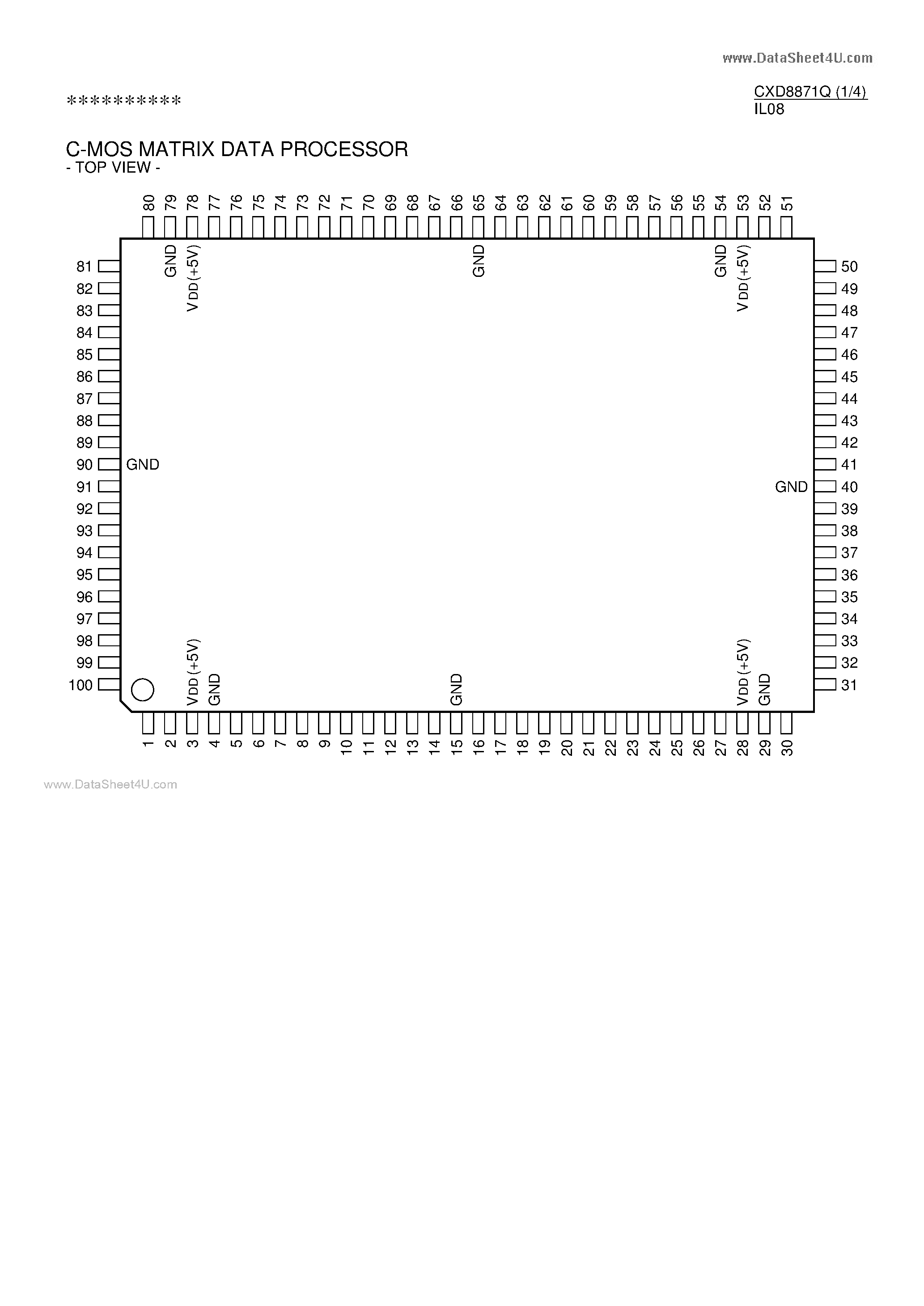 Даташит CXD8871Q - C-MOS MATRIX DATA PROCESSOR страница 1