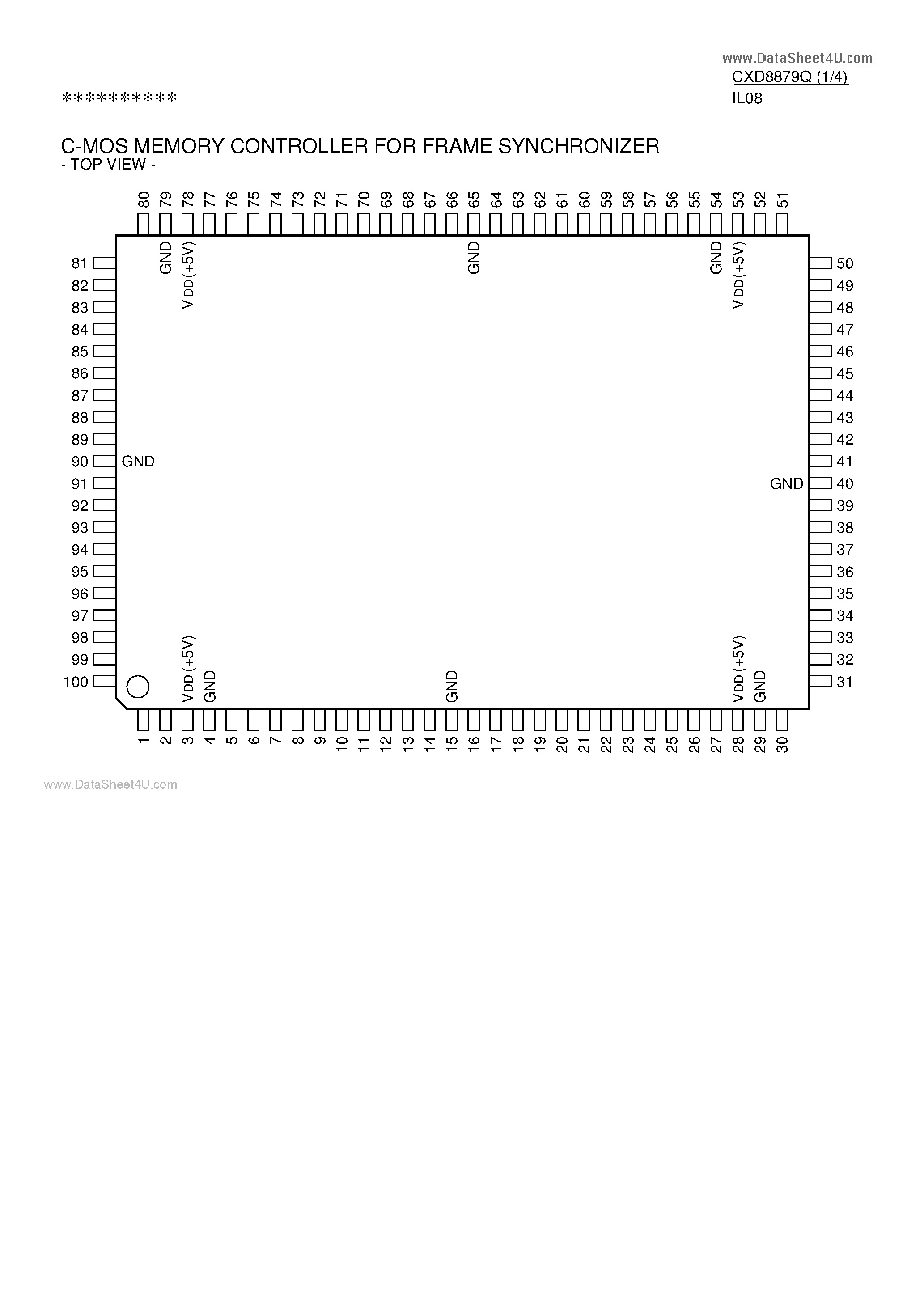 Даташит CXD8879Q - C-MOS MEMORY CONTROLLER страница 1