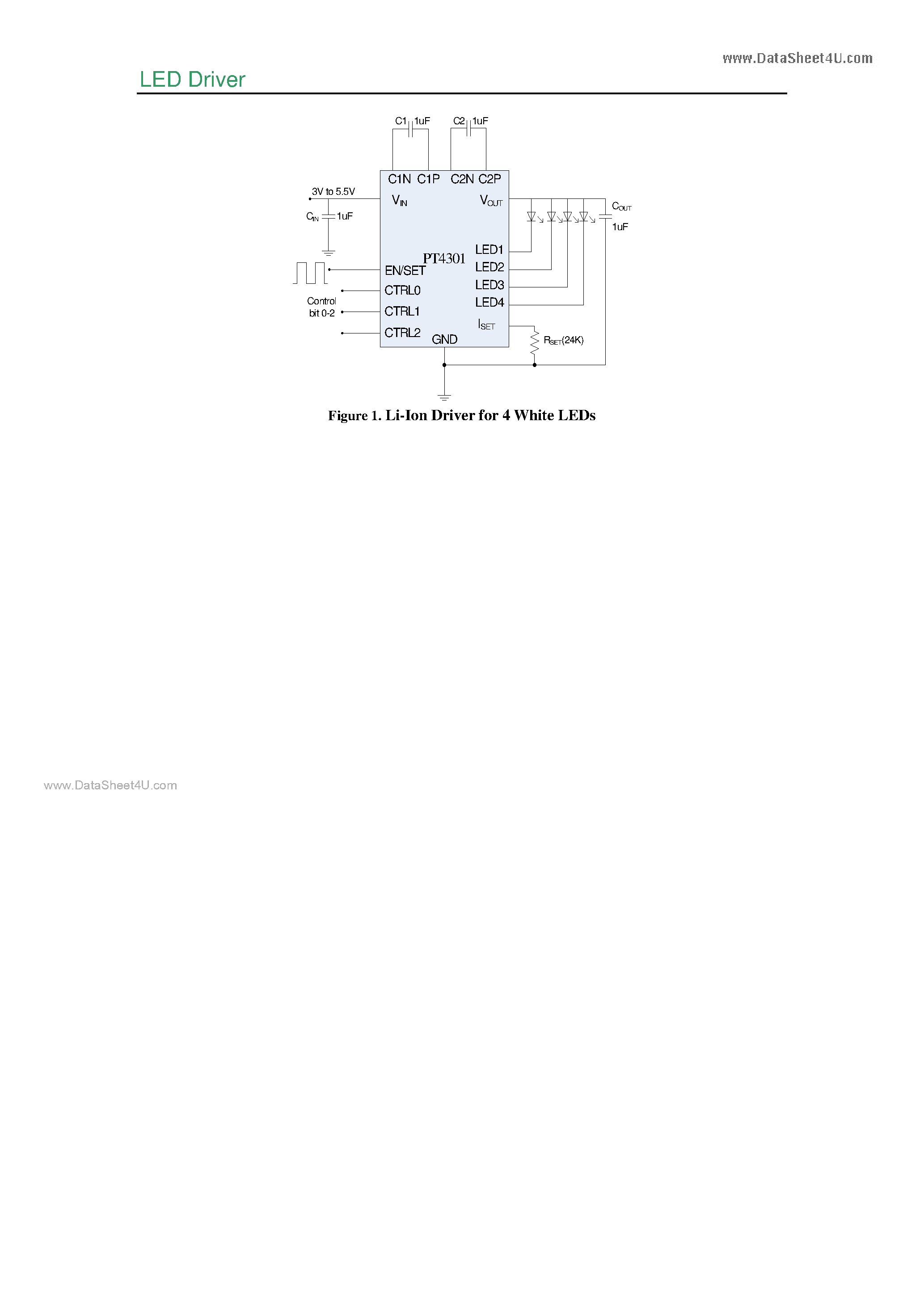 Datasheet PT4301 - 1x/1.5x Auto-Adjust Charge Pump 4-Channel White LED Driver page 2