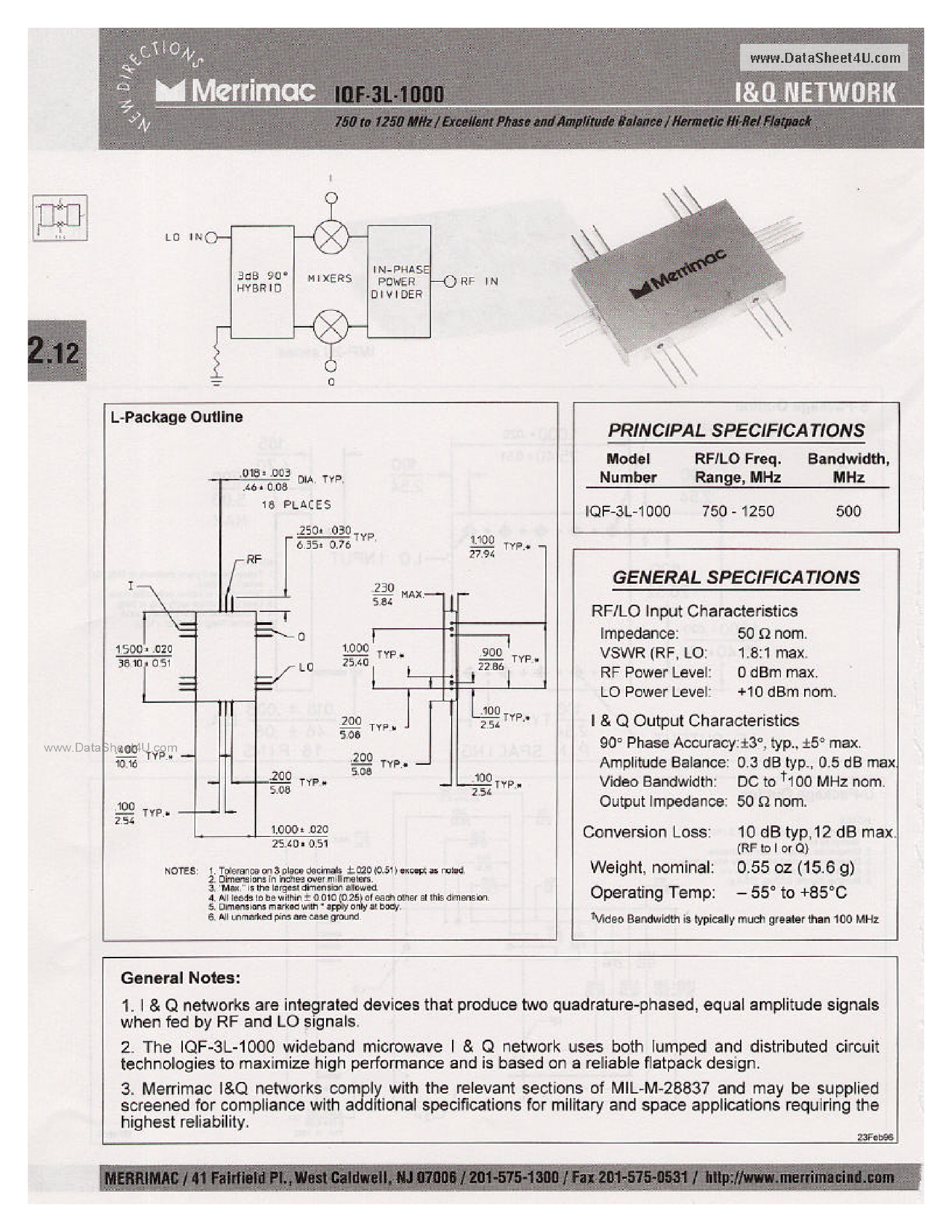 Datasheet IQF-3L - I&Q NETWORKS page 1