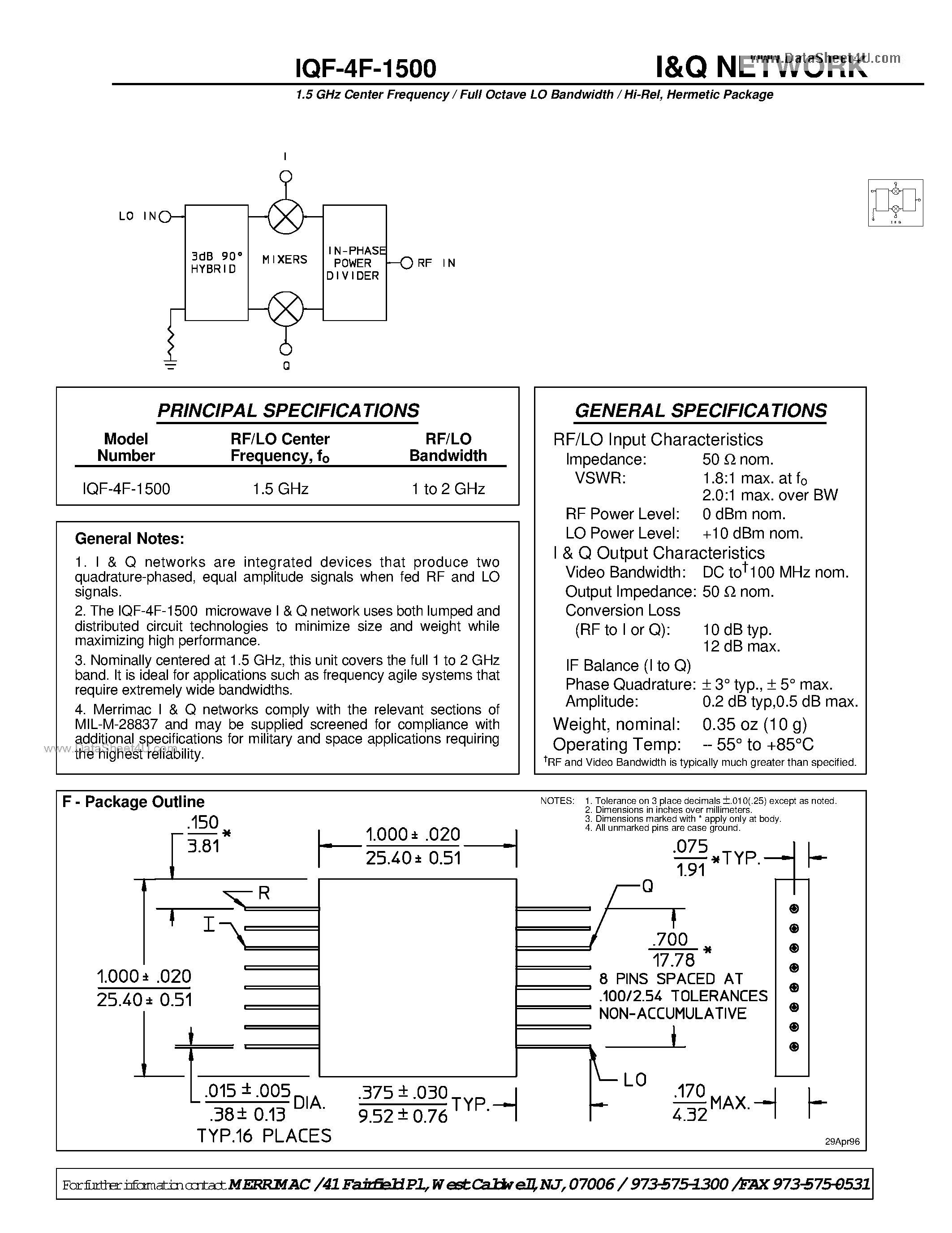 Datasheet IQF-4F-1500 - I&Q NETWORKS page 1
