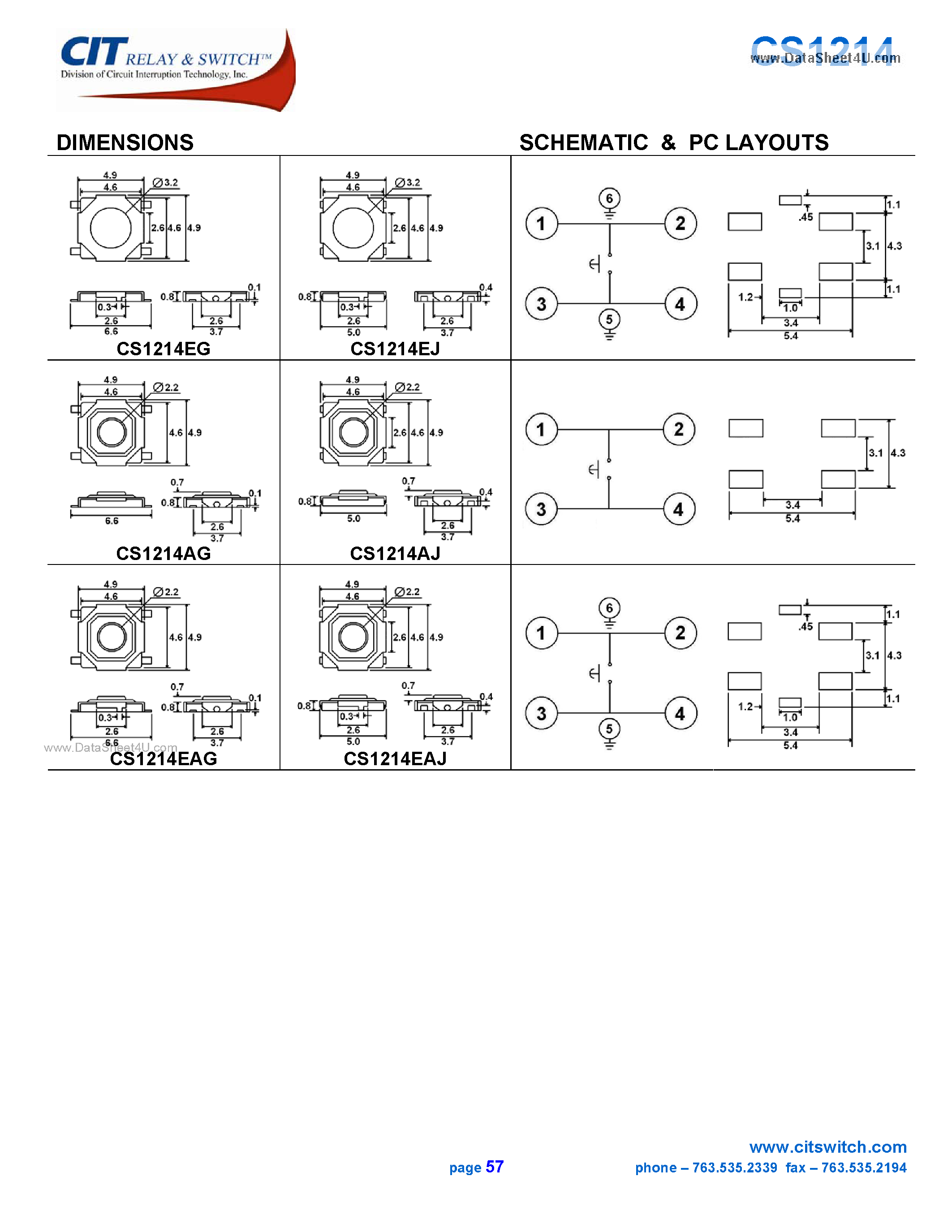 Даташит на микросхему CS1214 страница 2 Даташит CS1214 - CIT SWITCH страница 2