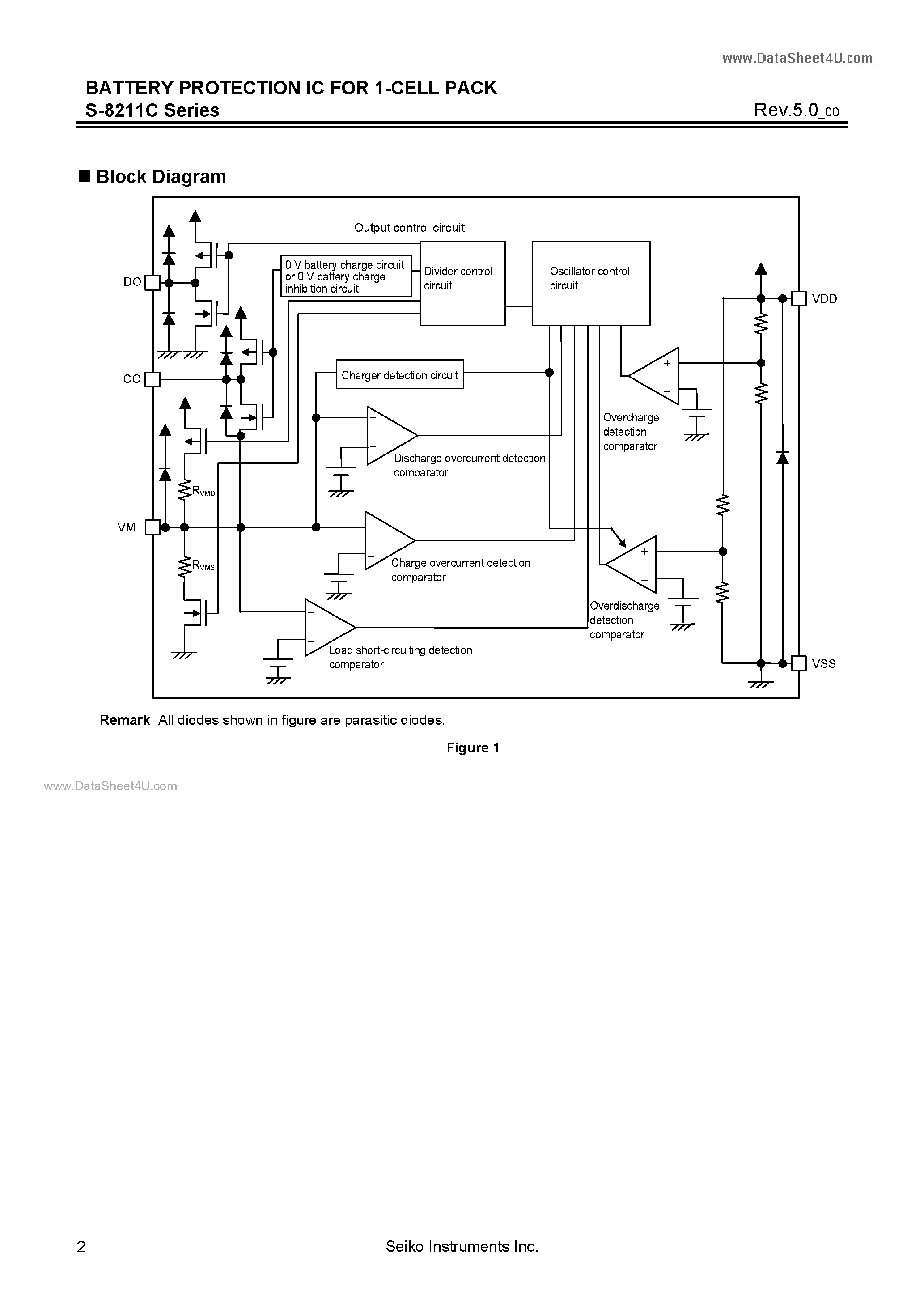 Datasheet S-8211C - BATTERY PROTECTION IC page 2