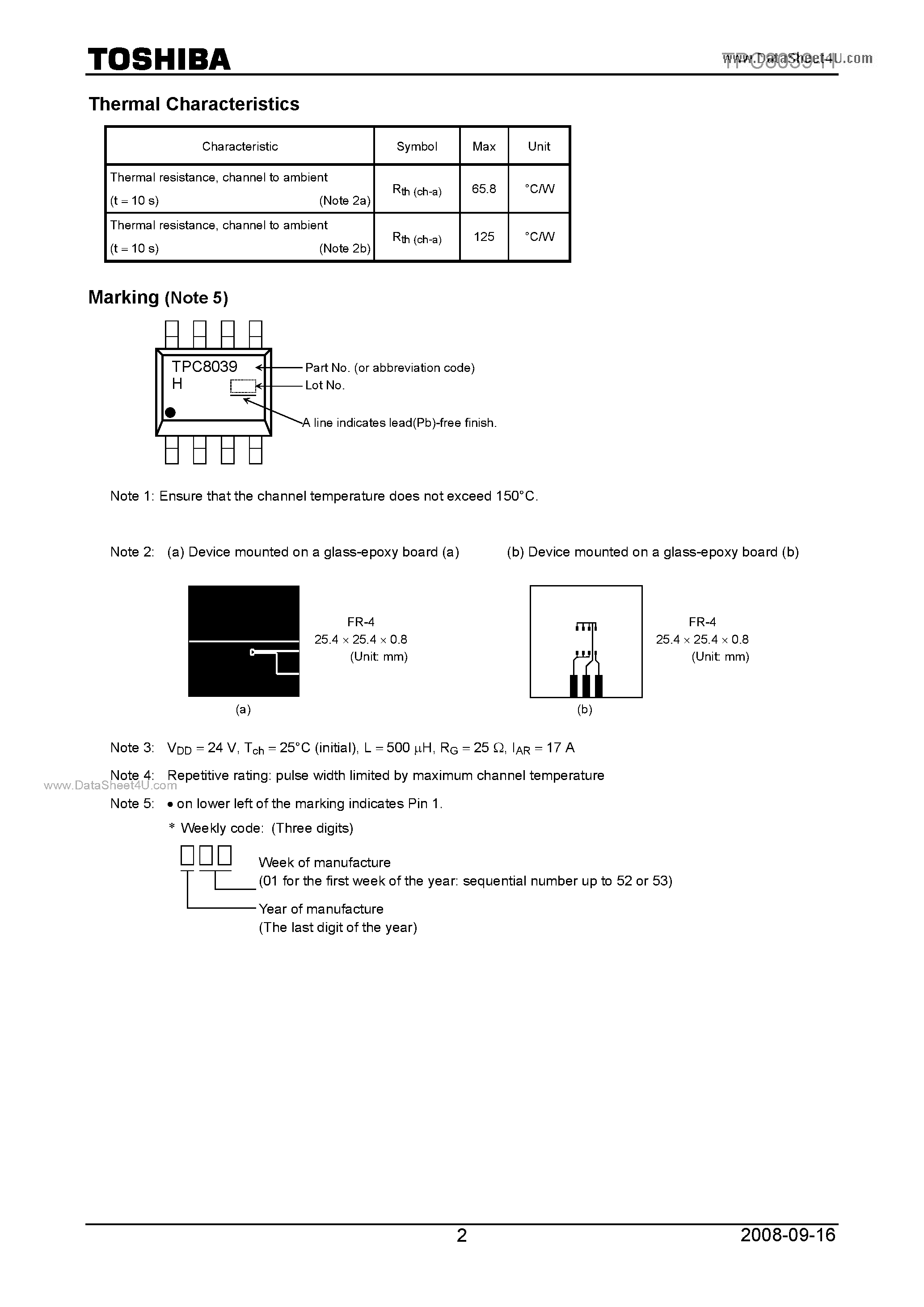 Datasheet TPC8039-H - Field Effect Transistor page 2