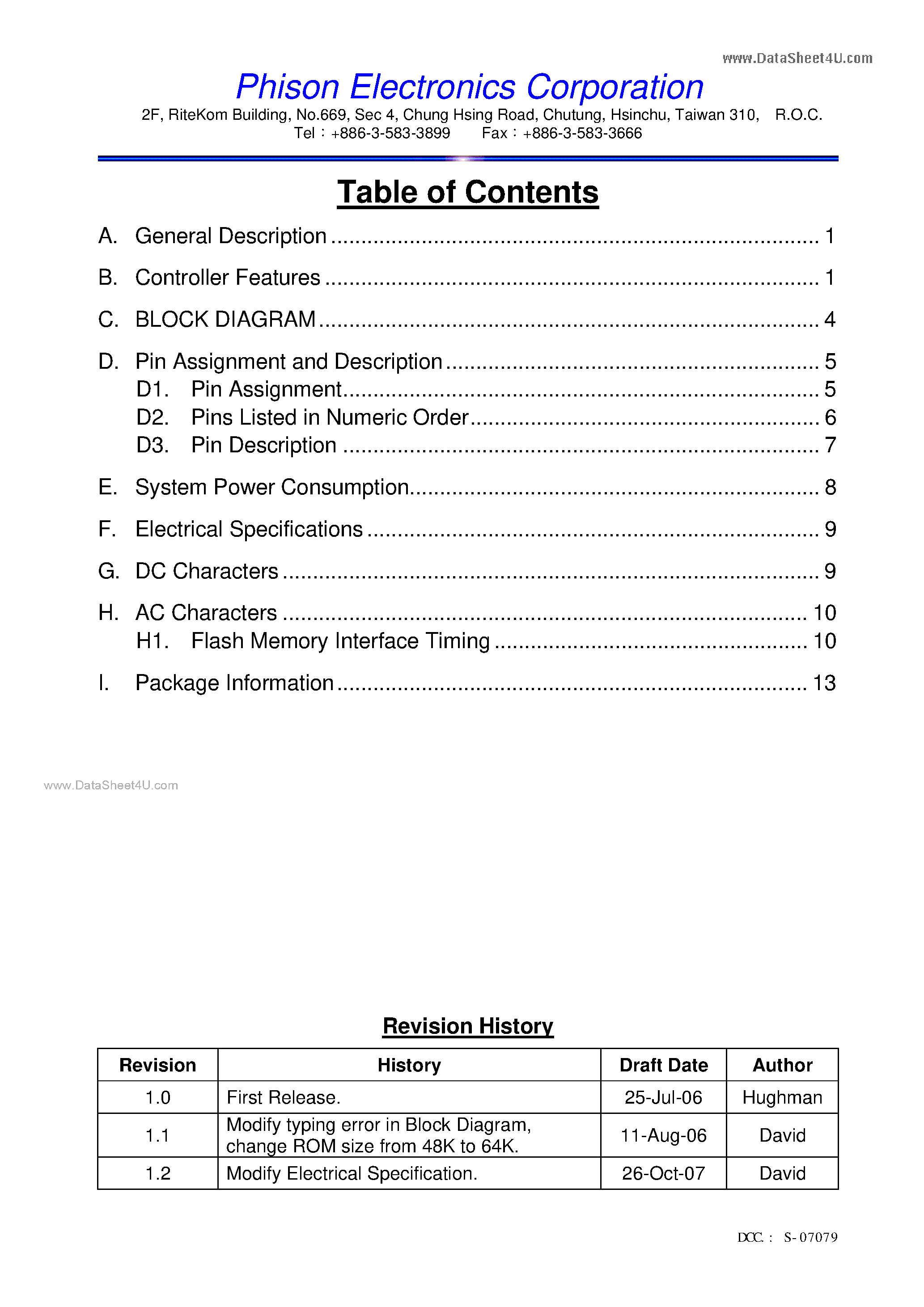 Datasheet PS2136 - USB 2.0 Flash Controller page 2