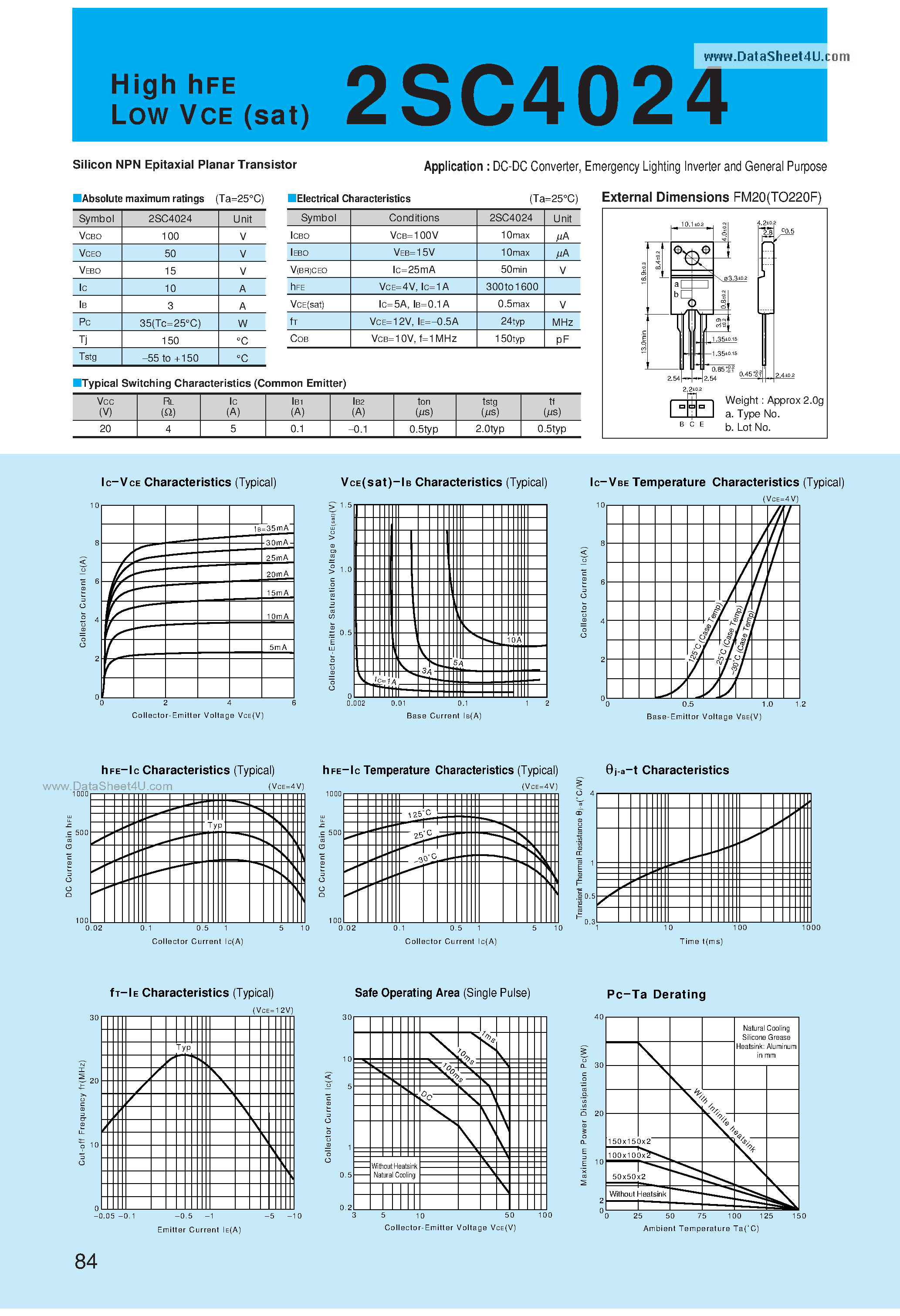 Даташит C4024 - Search -----> 2SC4024 страница 1