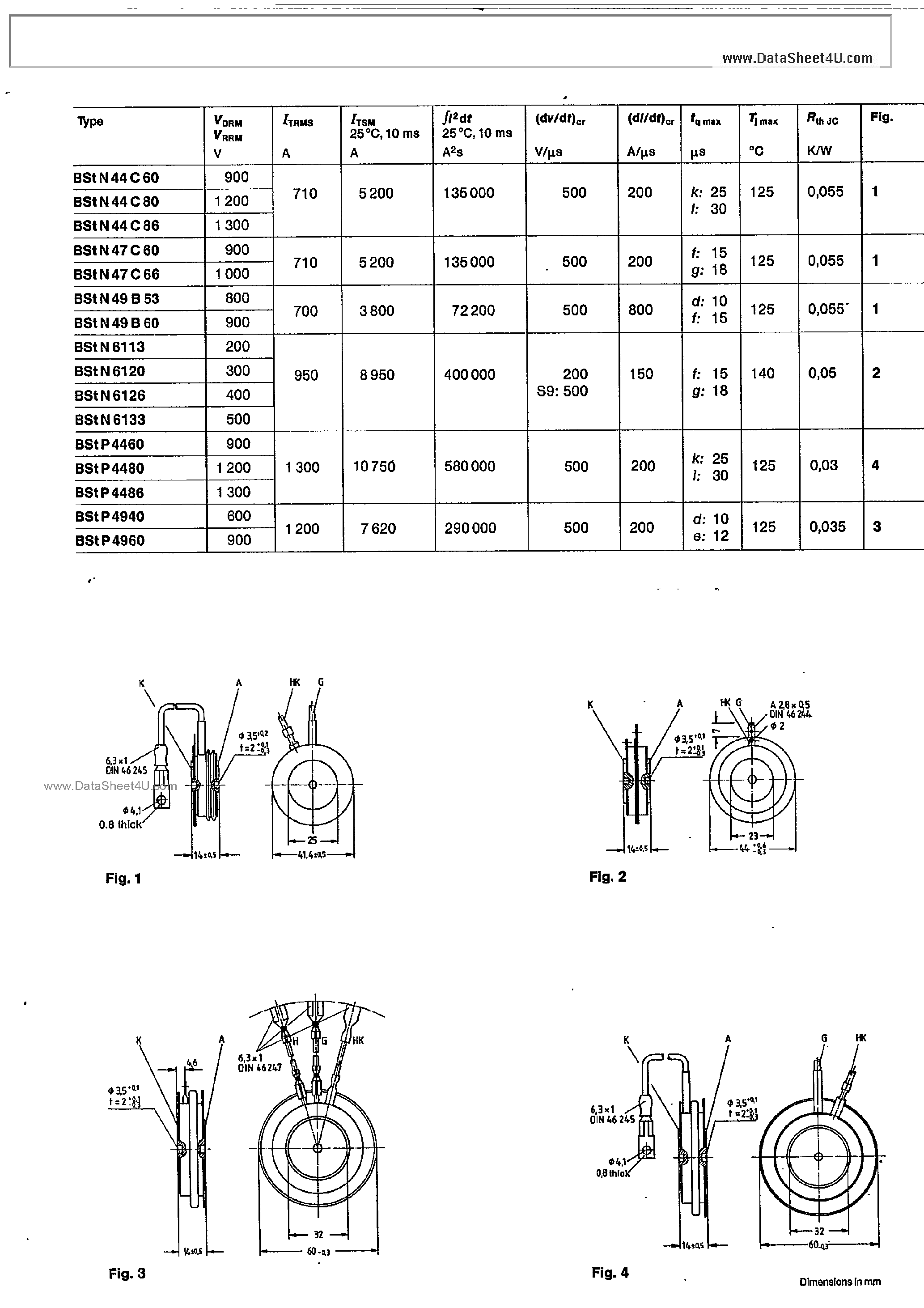 Datasheet BSTP4460 page 1 Datasheet BSTP4460 - (BSTP4xxx) Silicon Controlled Rectifier page 1