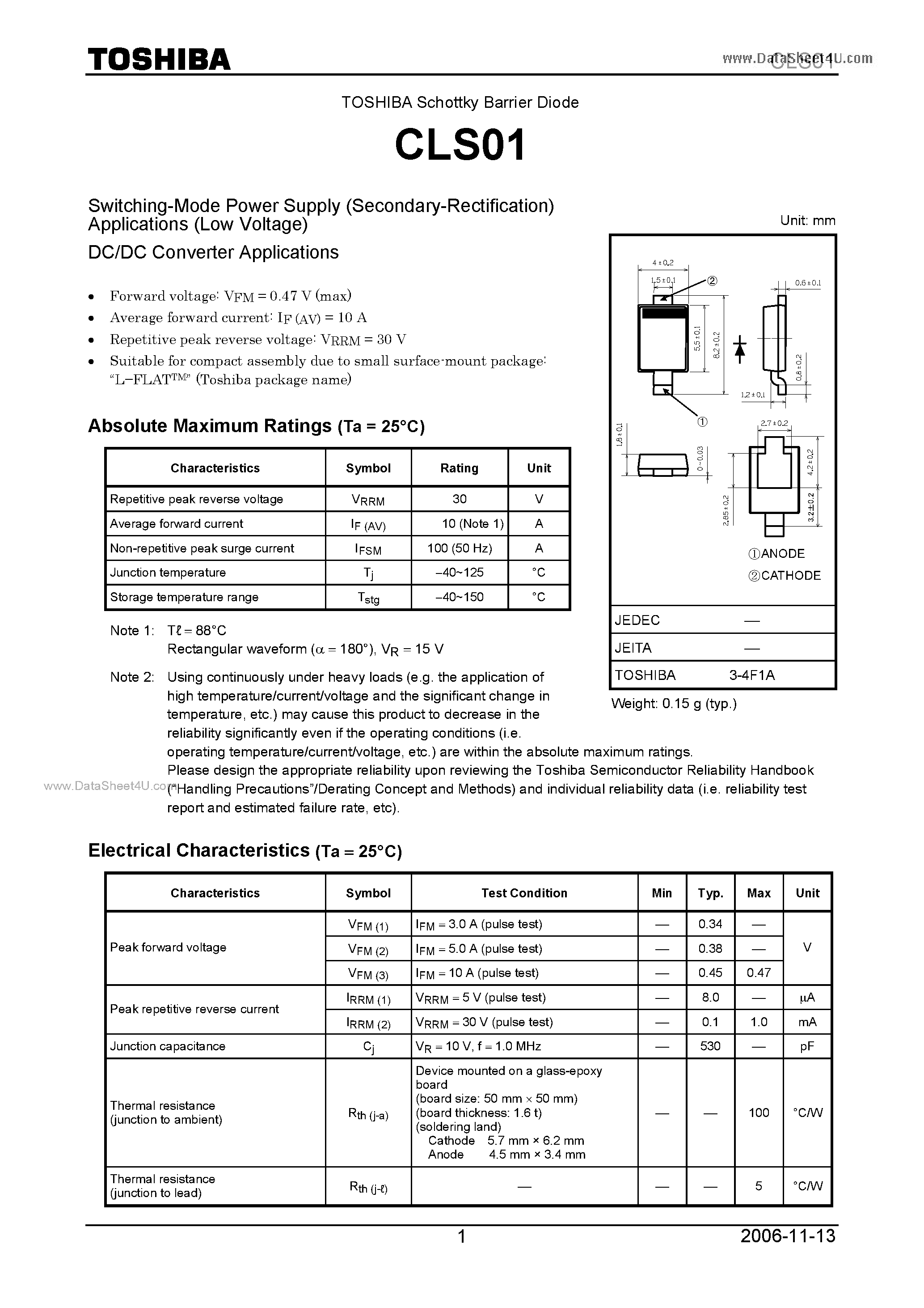 Даташит на микросхему CLS01 страница 1 Даташит CLS01 - Switching-Mode Power Supply страница 1