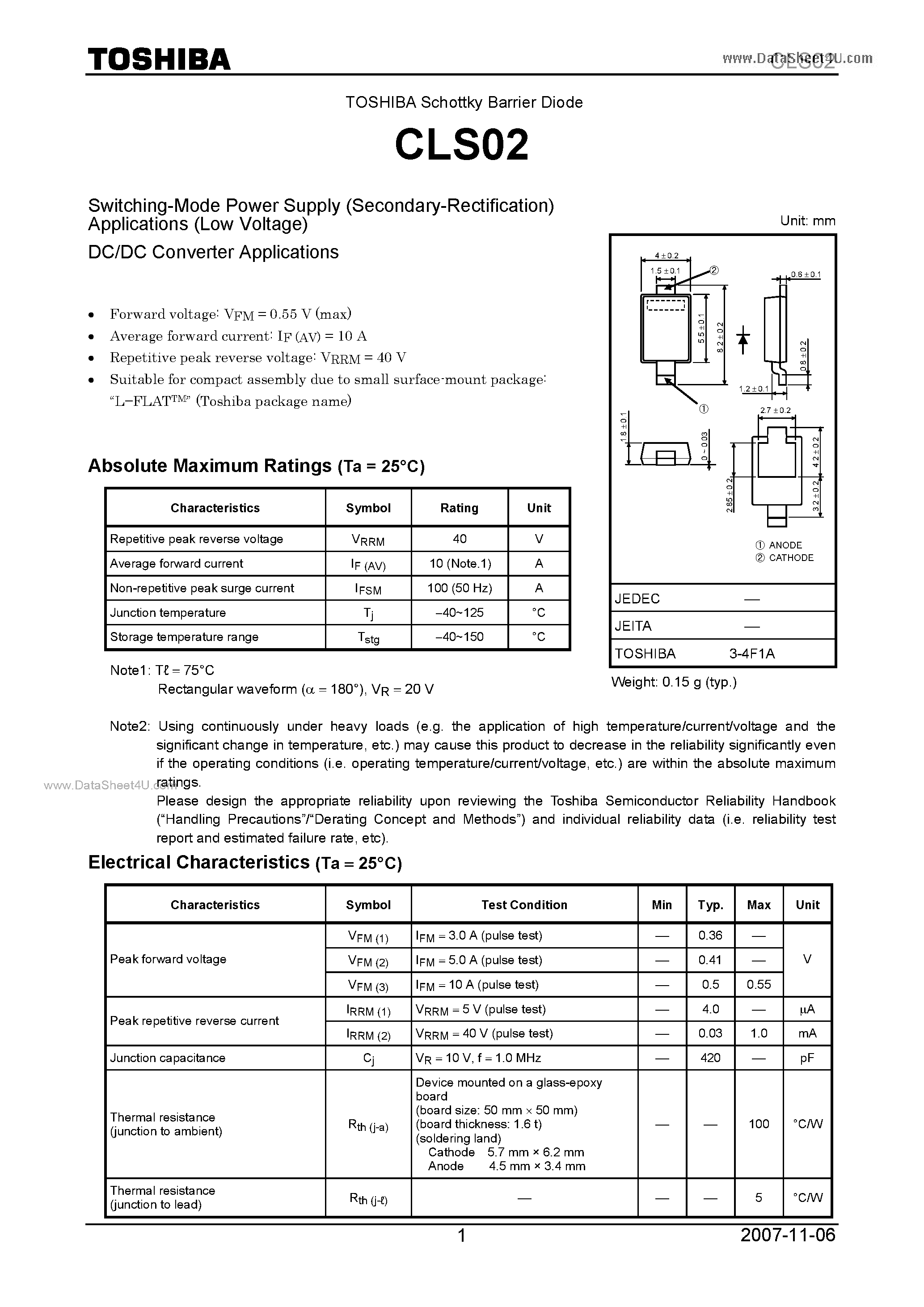 Даташит на микросхему CLS02 страница 1 Даташит CLS02 - Switching-Mode Power Supply страница 1