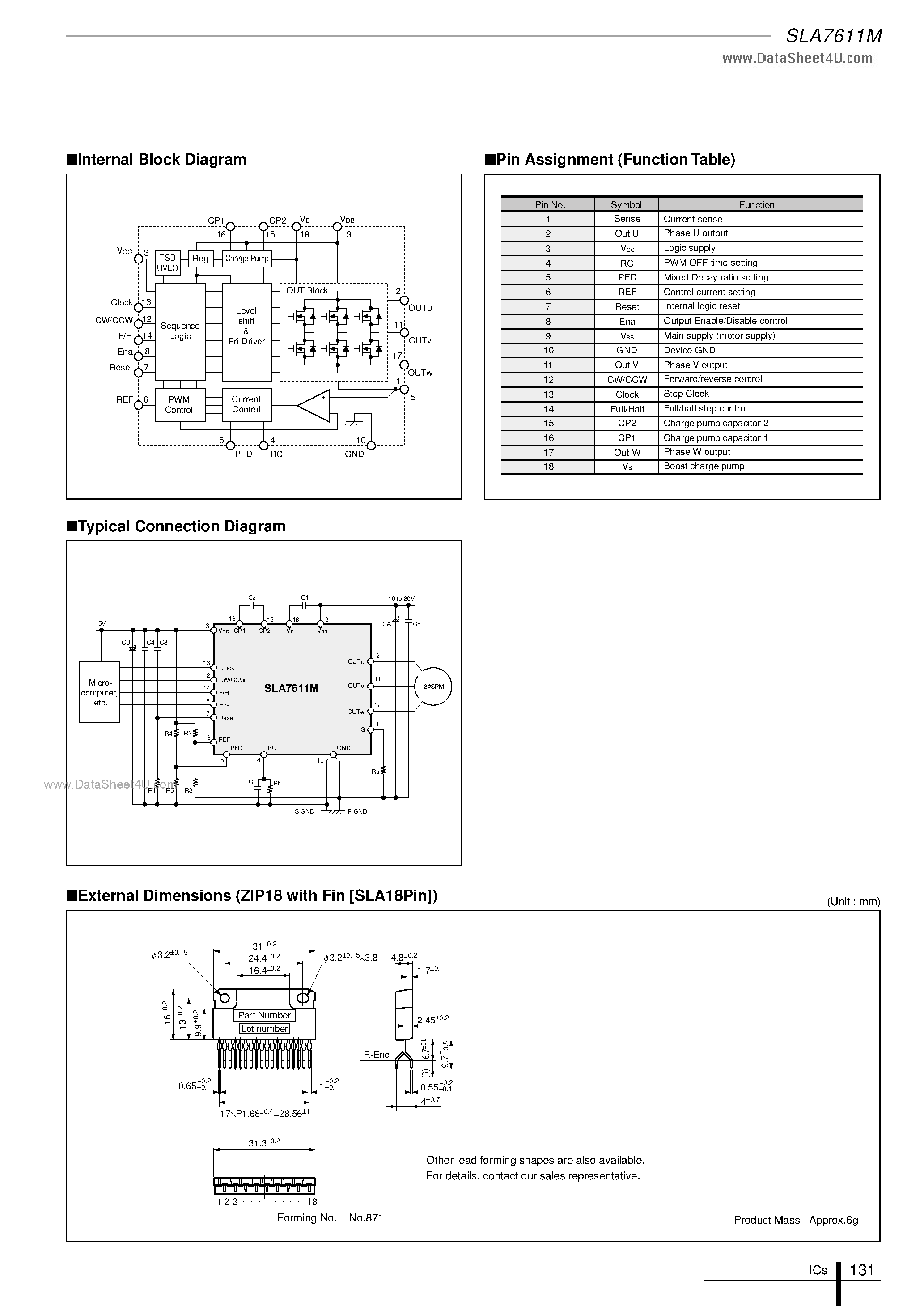 Даташит SLA7611M - Star Connection/Delta Connection страница 2