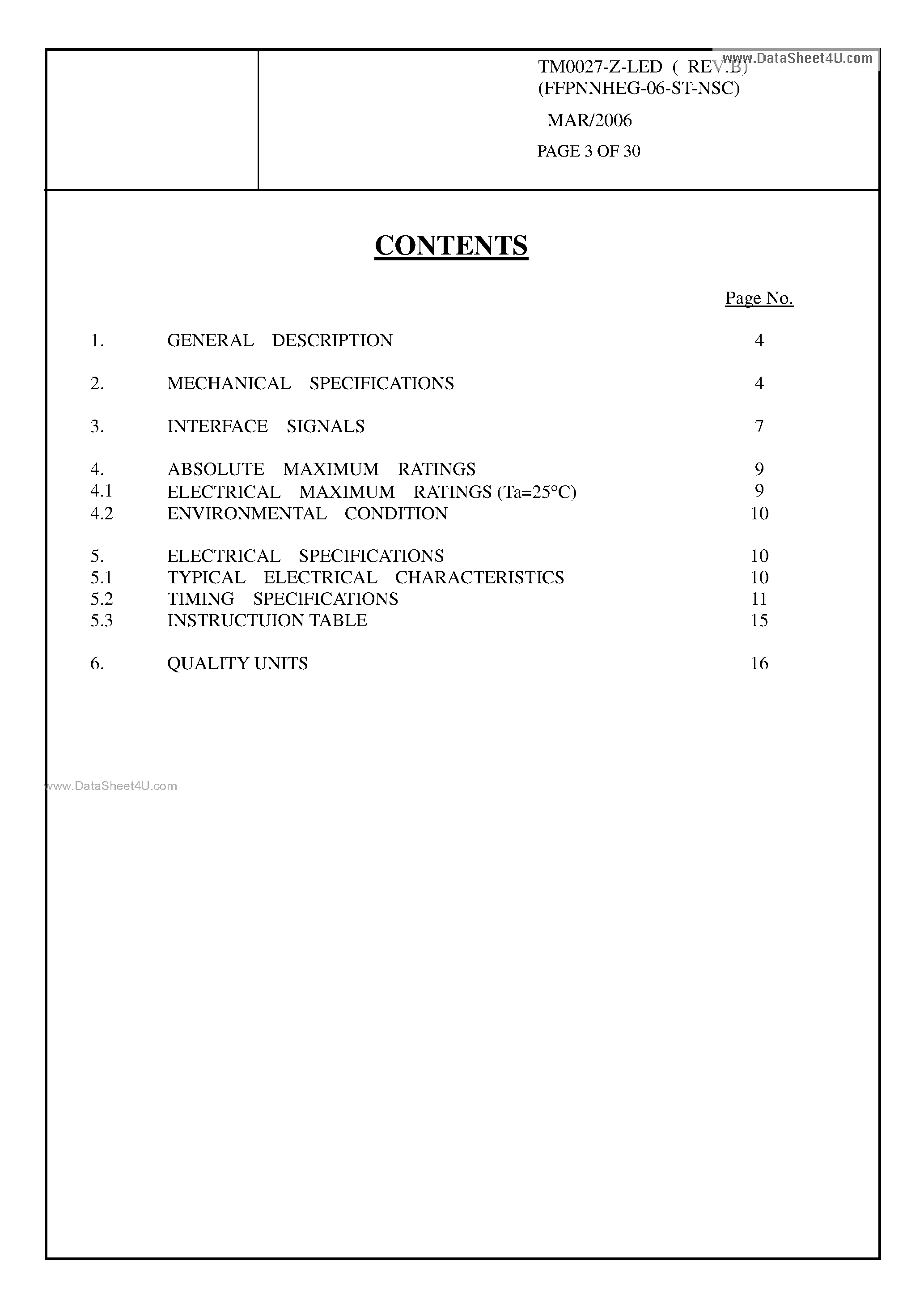 Даташит на микросхему TM0027-Z-LED страница 2 Даташит TM0027-Z-LED - LCD Module страница 2