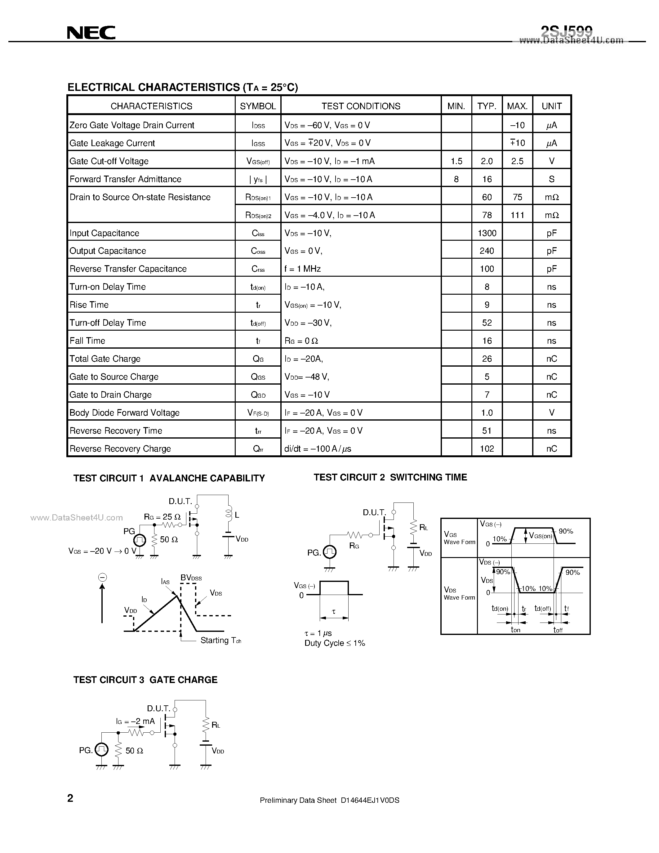 Даташит на микросхему J599 страница 2 Даташит J599 - Search -----> 2SJ599 страница 2
