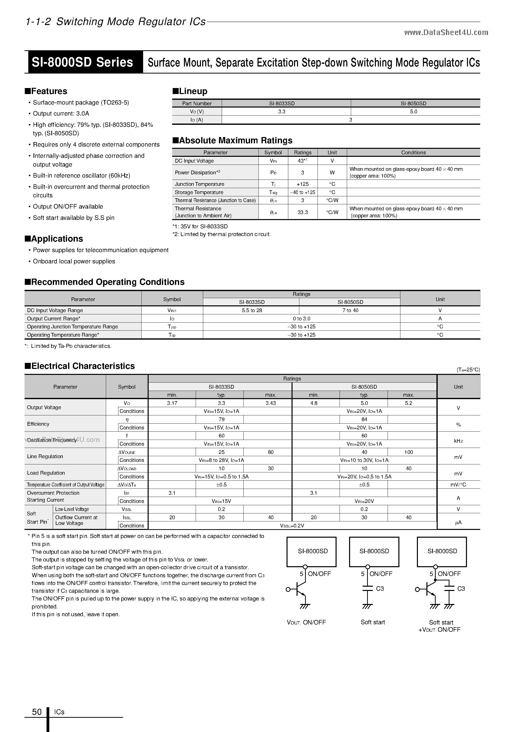 Datasheet 8050SD page 1 Datasheet 8050SD - Search -----> SI-08050SD page 1