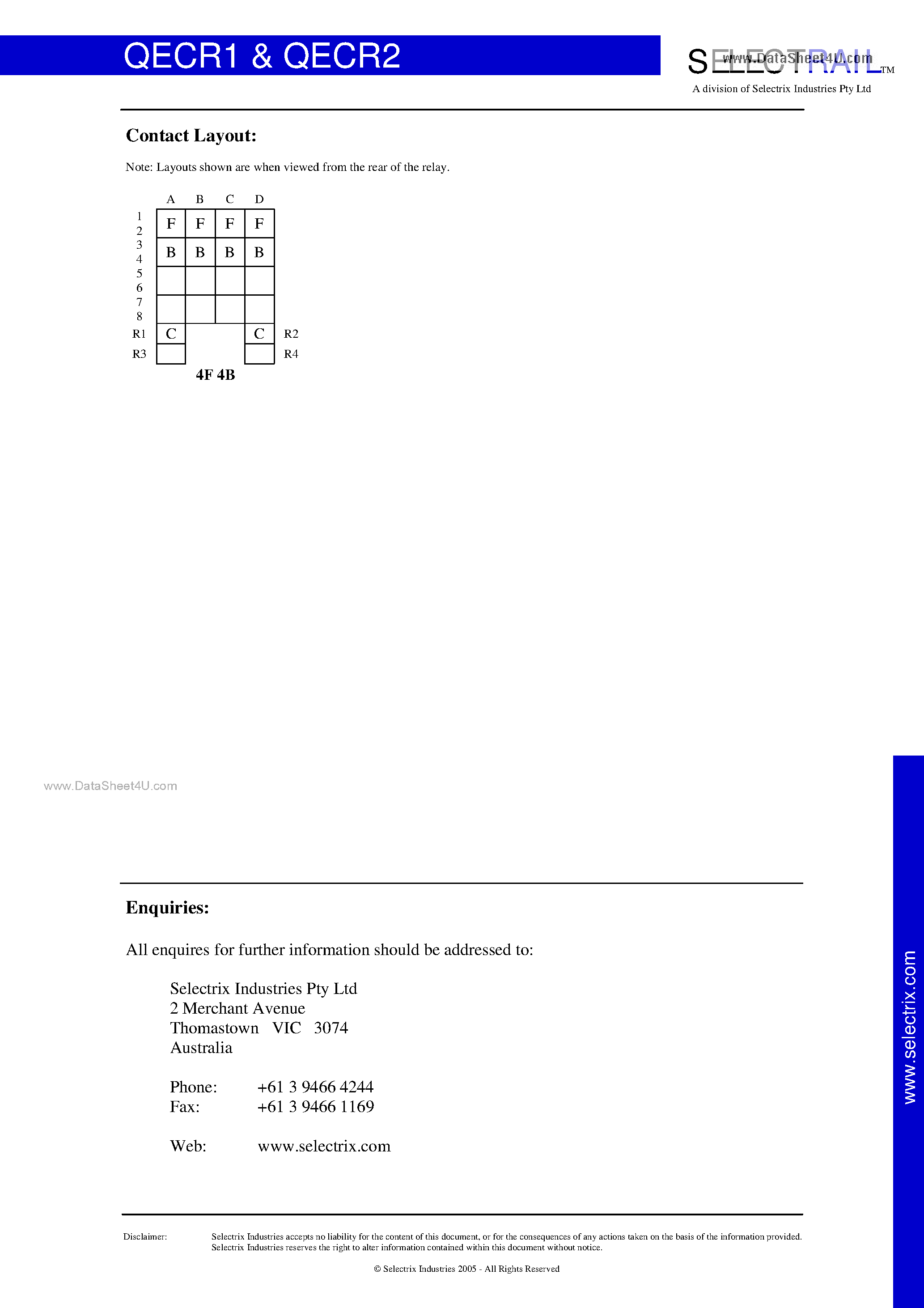 Datasheet QECR1 - (QECR1 / QECR2) Relay page 2