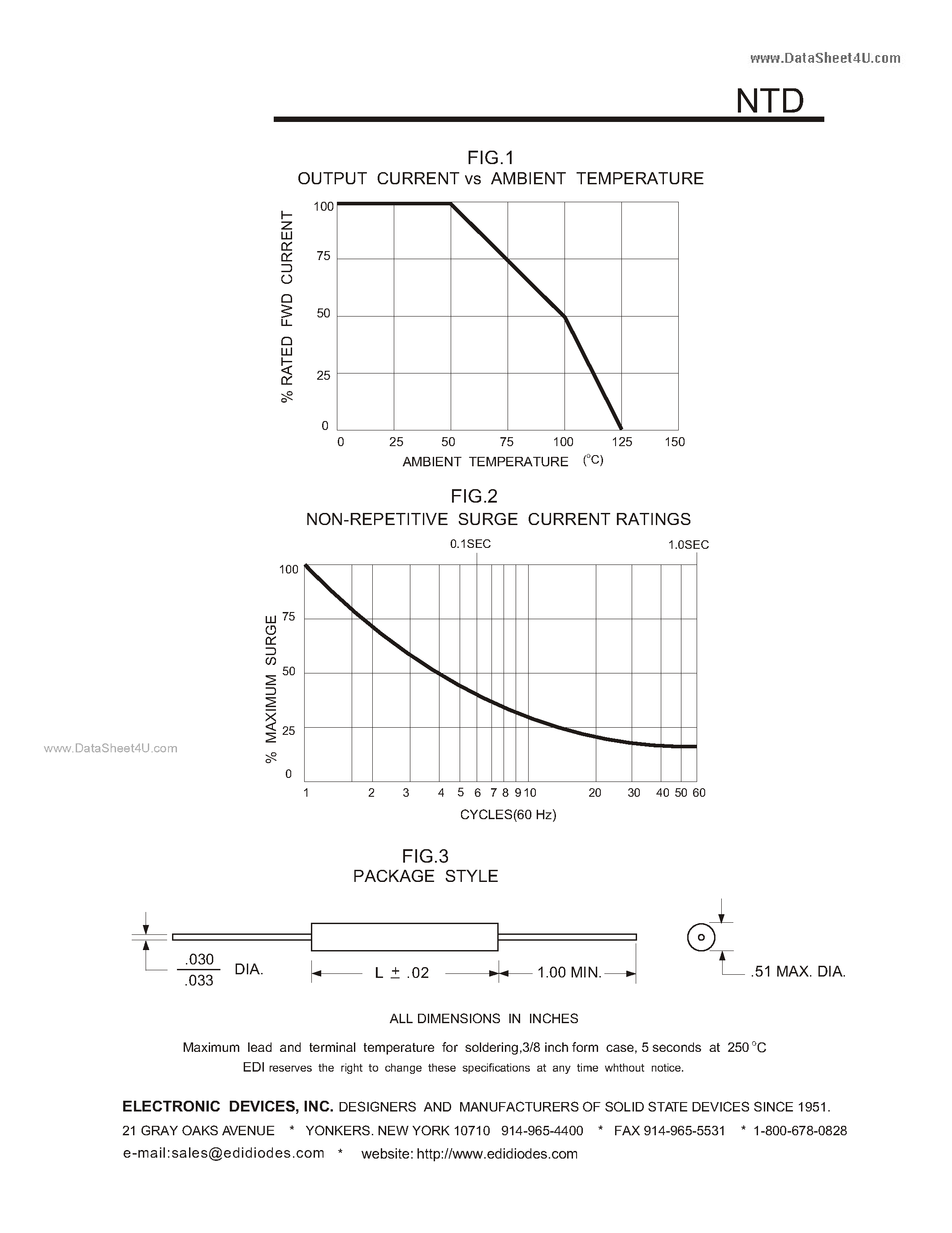 Datasheet NTD page 2 Datasheet NTD - HIGH VOLTAGE-HIGH CURRENT SILICON RECTIFIERS page 2