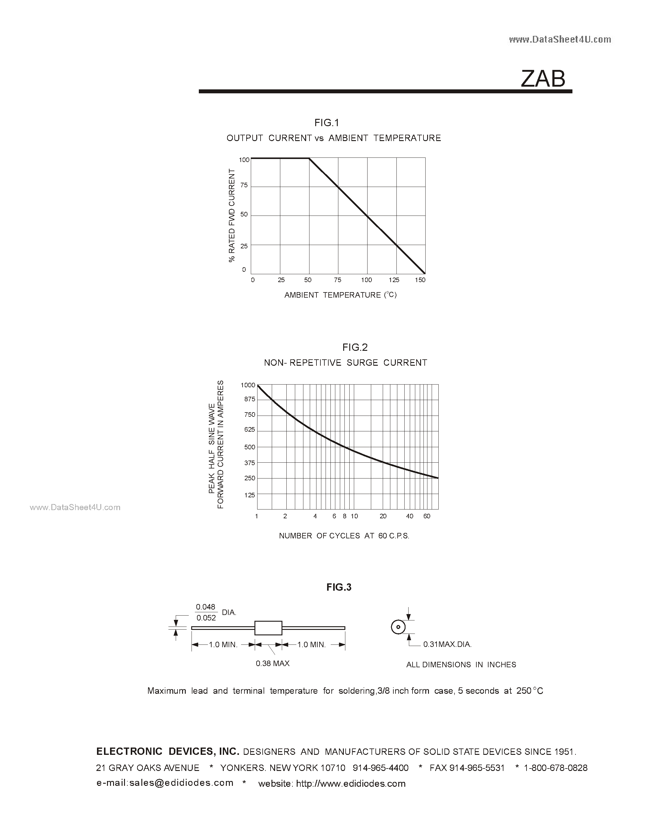 Даташит на микросхему ZAB страница 2 Даташит ZAB - 6 AMPERE AXIAL LEAD RECTIFIERS HIGH SURGE страница 2