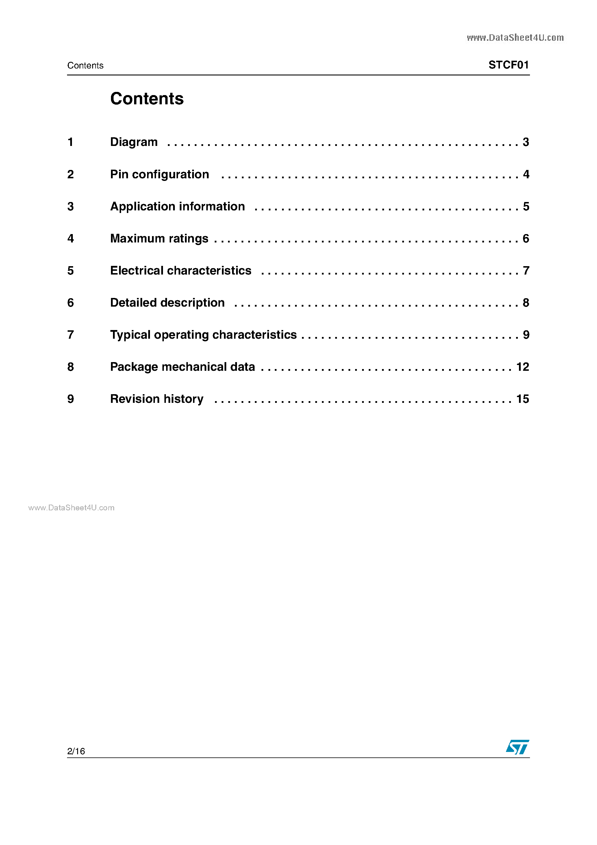 Datasheet STCF01 - Step-up converter page 2