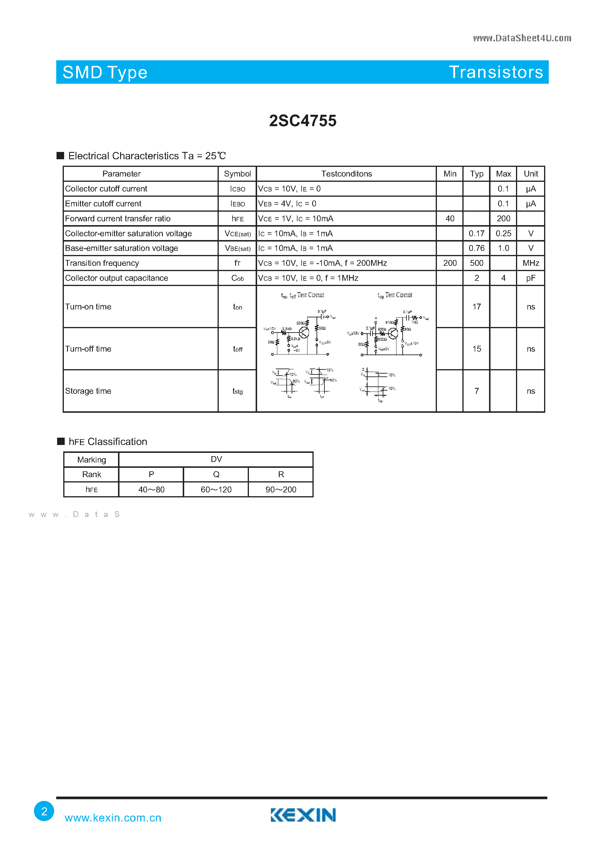 Datasheet 2SC4755 - Silicon NPN Epitaxial Planar Type page 2