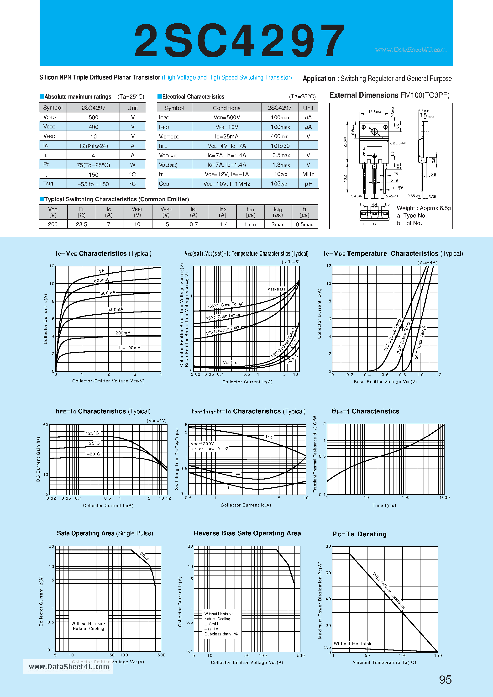 Datasheet C4297 - Search -----> 2SC4297 page 1