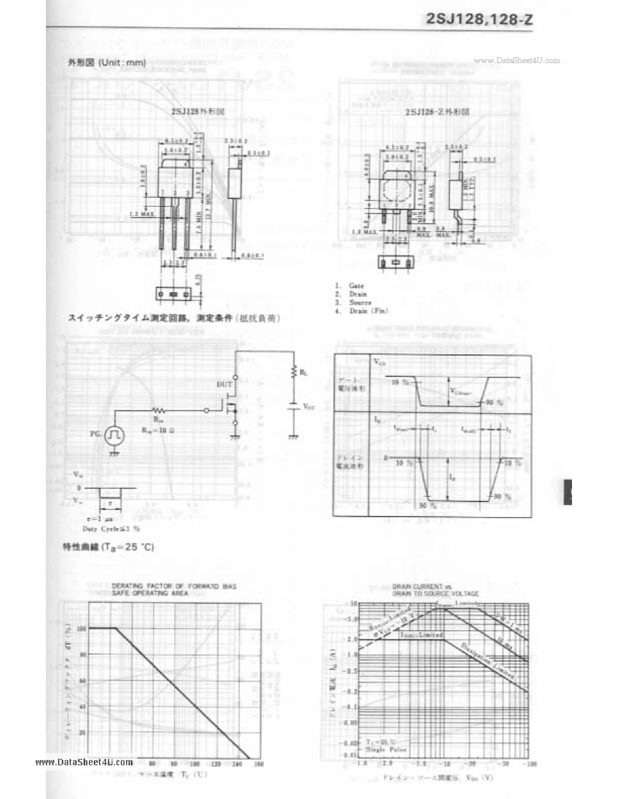 Даташит на микросхему 2SJ128 страница 2 Даташит 2SJ128 - MOS Field Effect Power Transistors страница 2