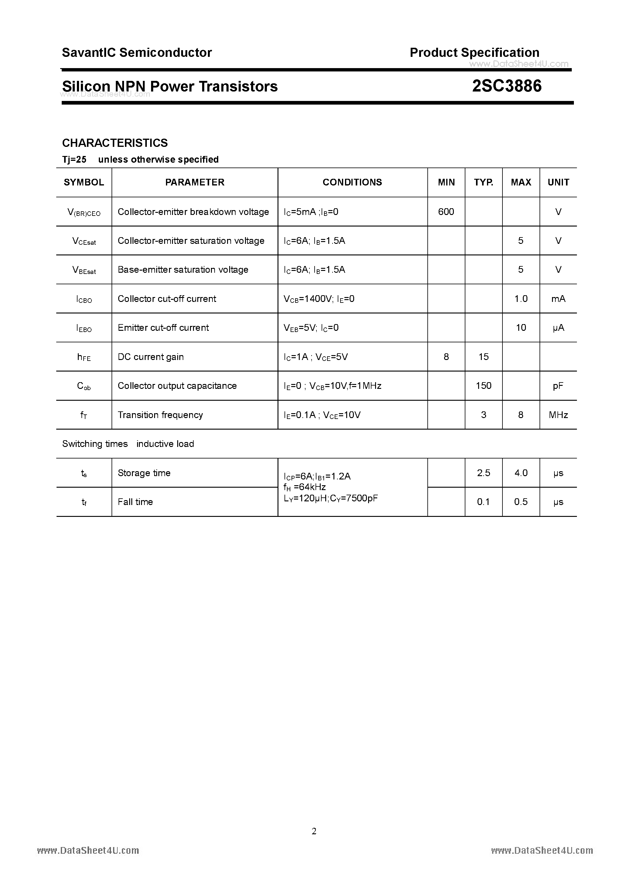 Datasheet C3886 page 2 Datasheet C3886 - Search -----> 2SC3886 page 2