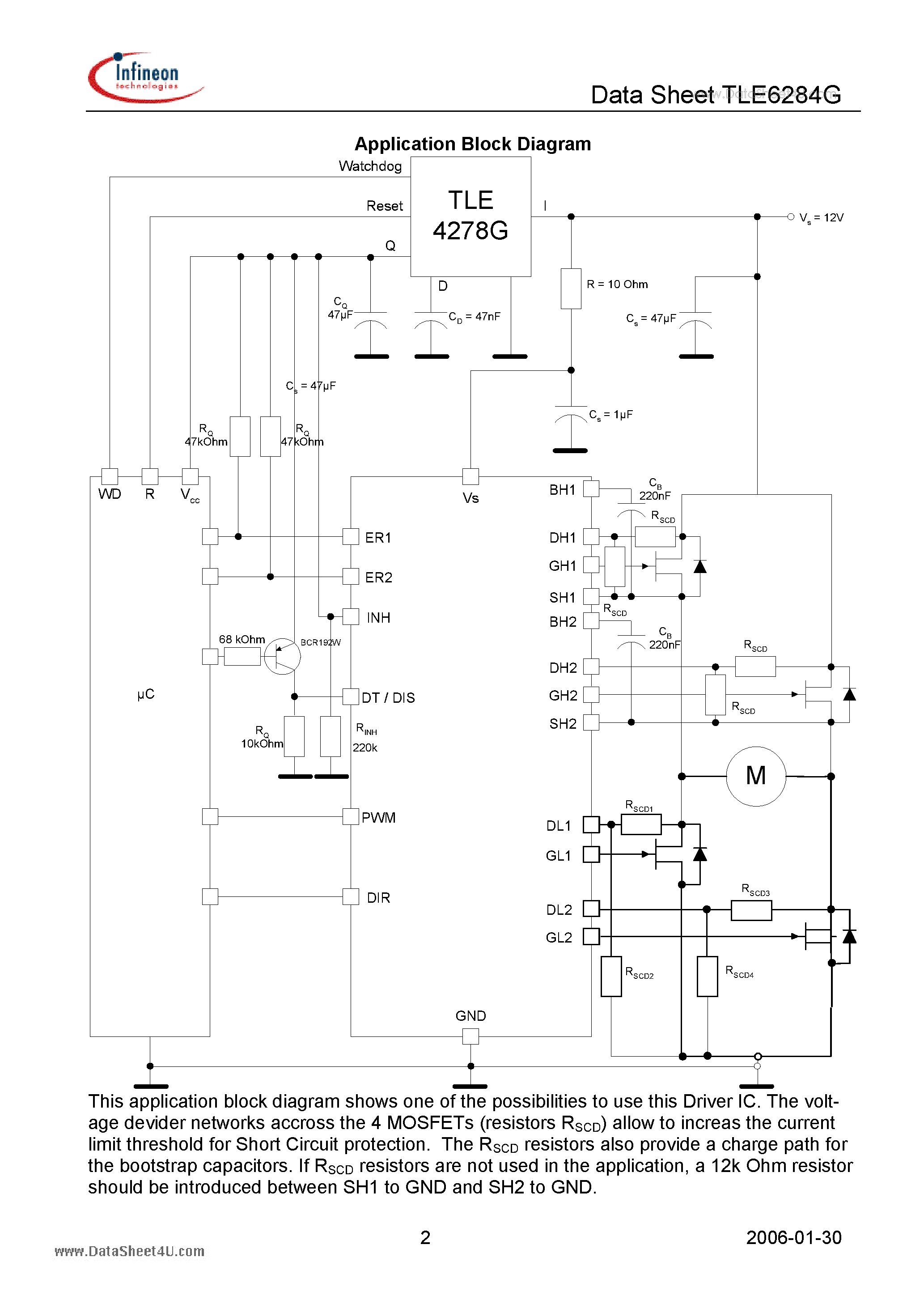Datasheet TLE6284G page 2 Datasheet TLE6284G - H-Bridge Driver IC page 2