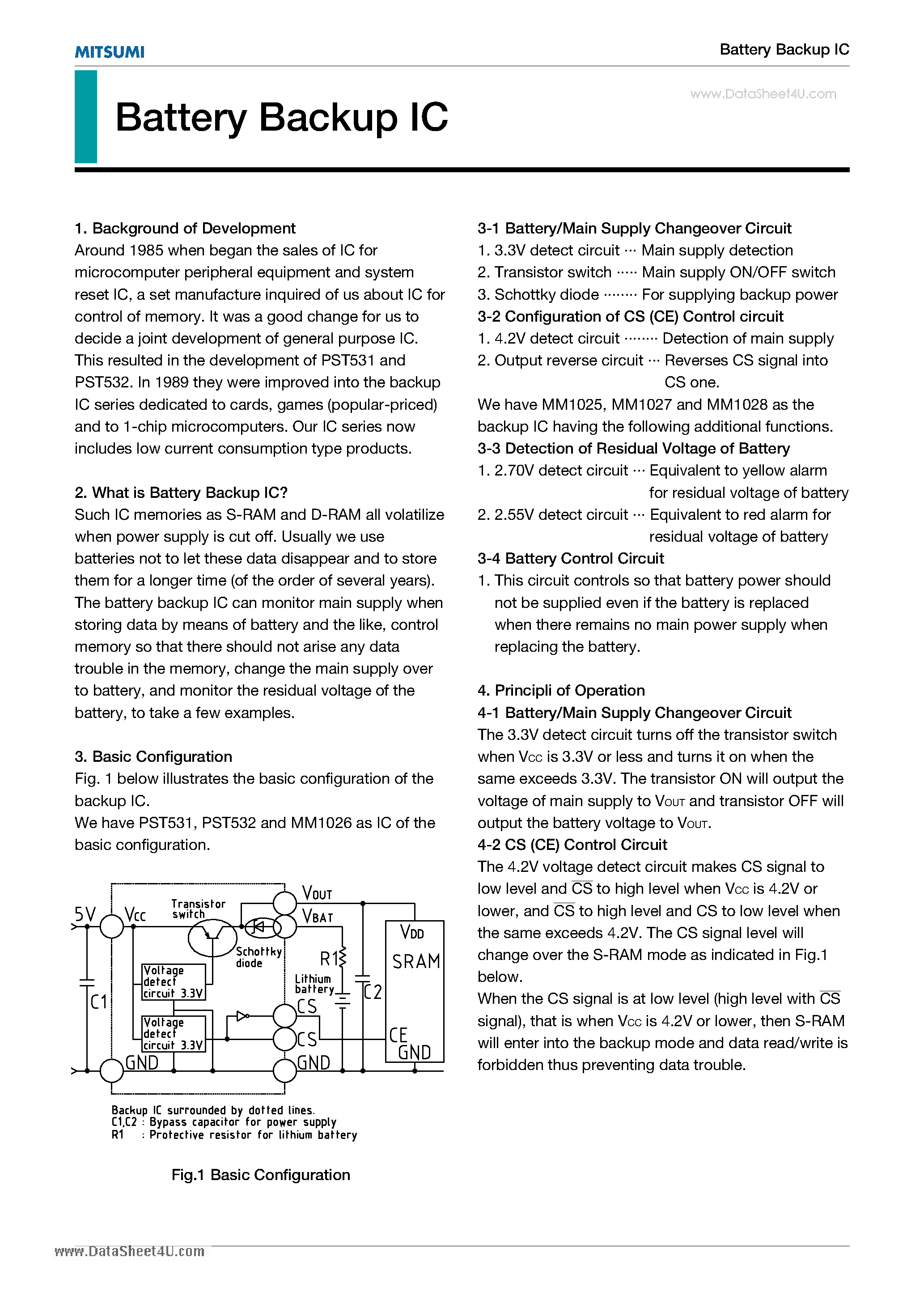 Datasheet PST518 - (PST5xx) Battery Backup IC page 1