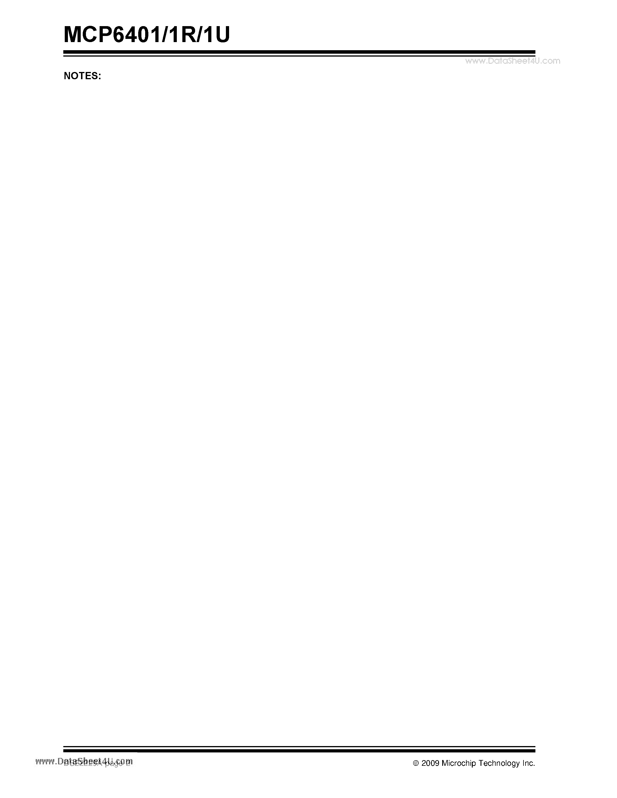 Datasheet MCP6401 - 1 MHz 45 A Op Amps page 2