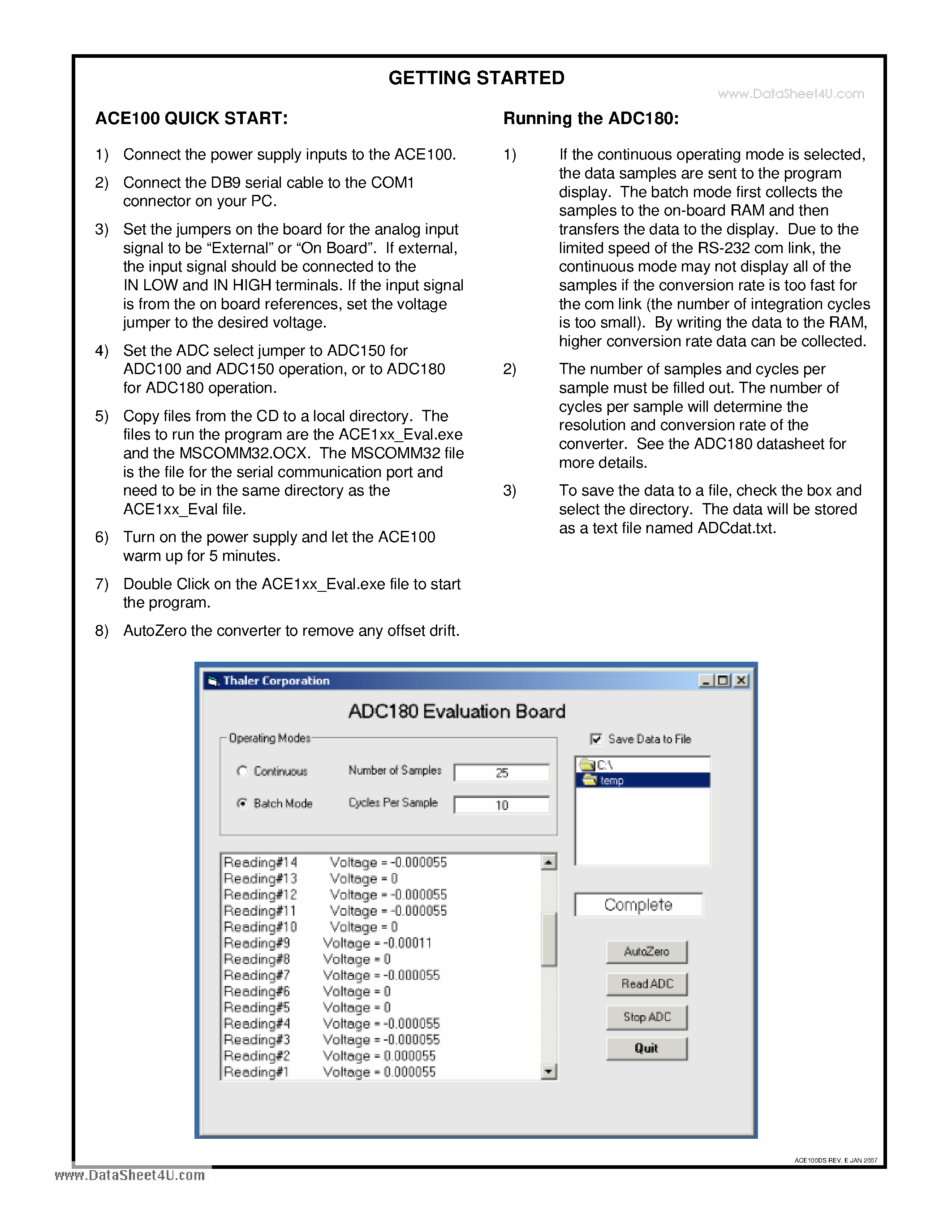 Даташит ACE100 - Evaluation Kit страница 2