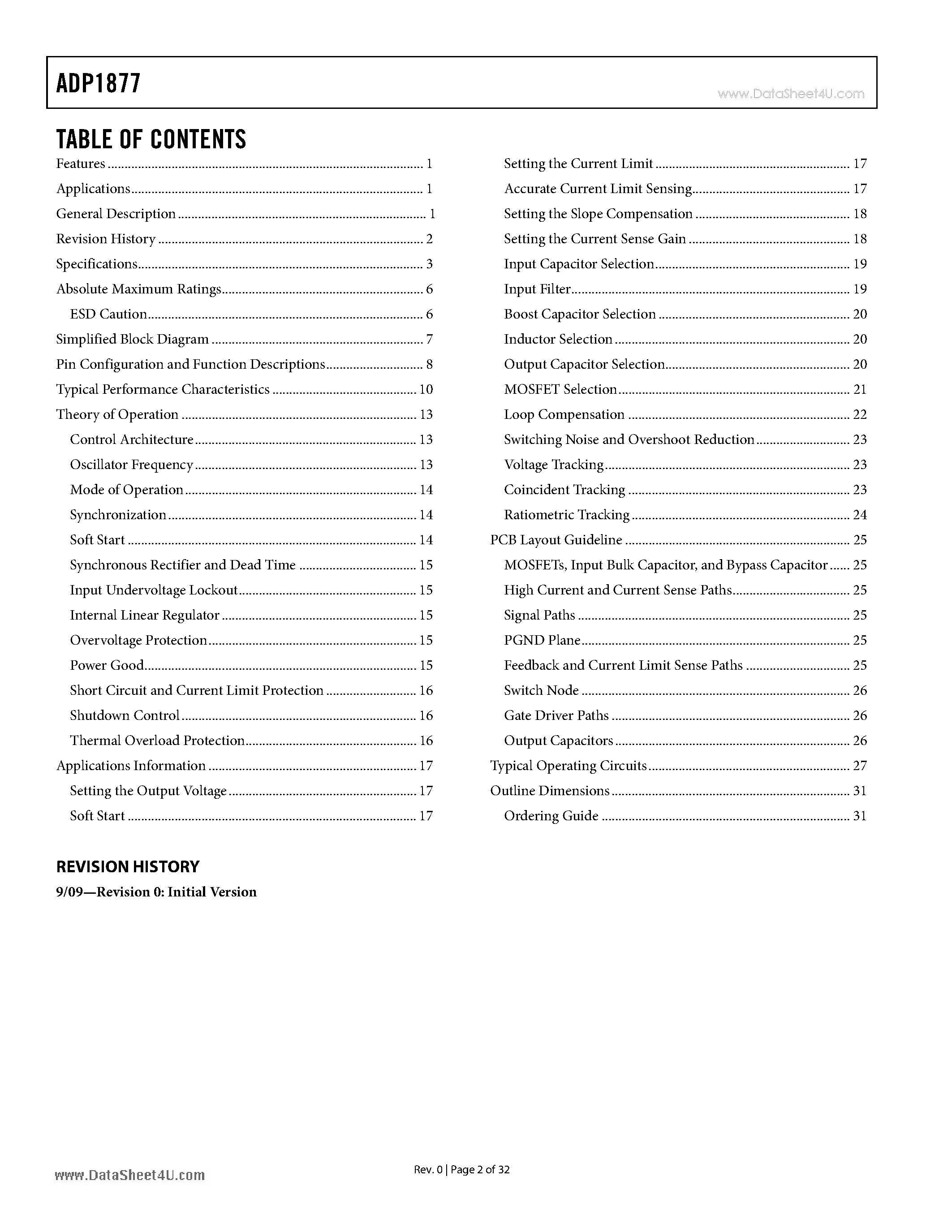 Datasheet ADP1877 - Dual Output Synchronous Buck PWM Controller page 2
