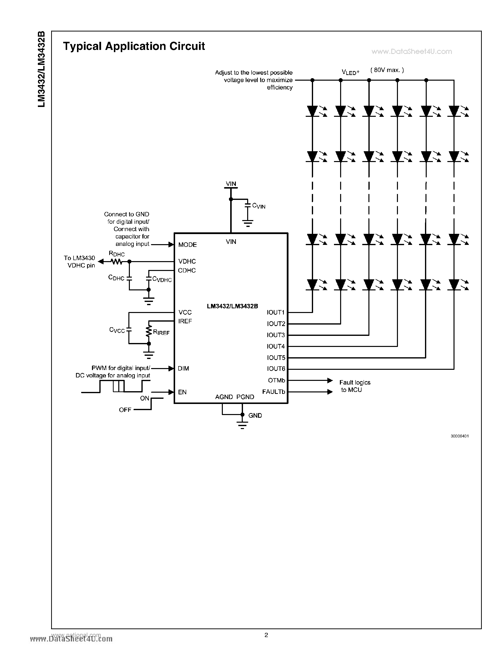 Datasheet LM3432 - 6-Channel Current Regulator page 2