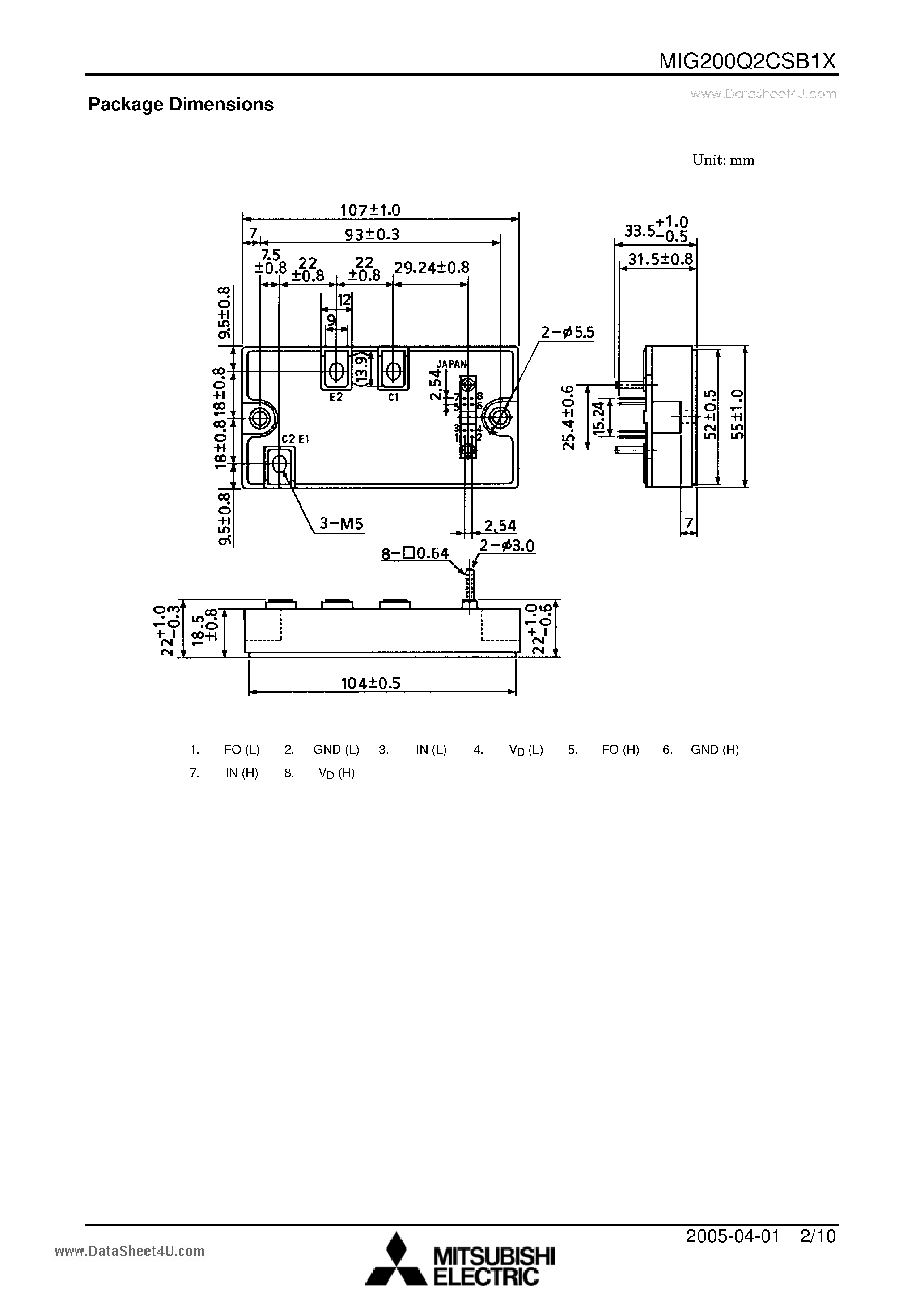 Datasheet MIG200Q2CSB1X - High Power Switching Applications Motor Control Applications page 2