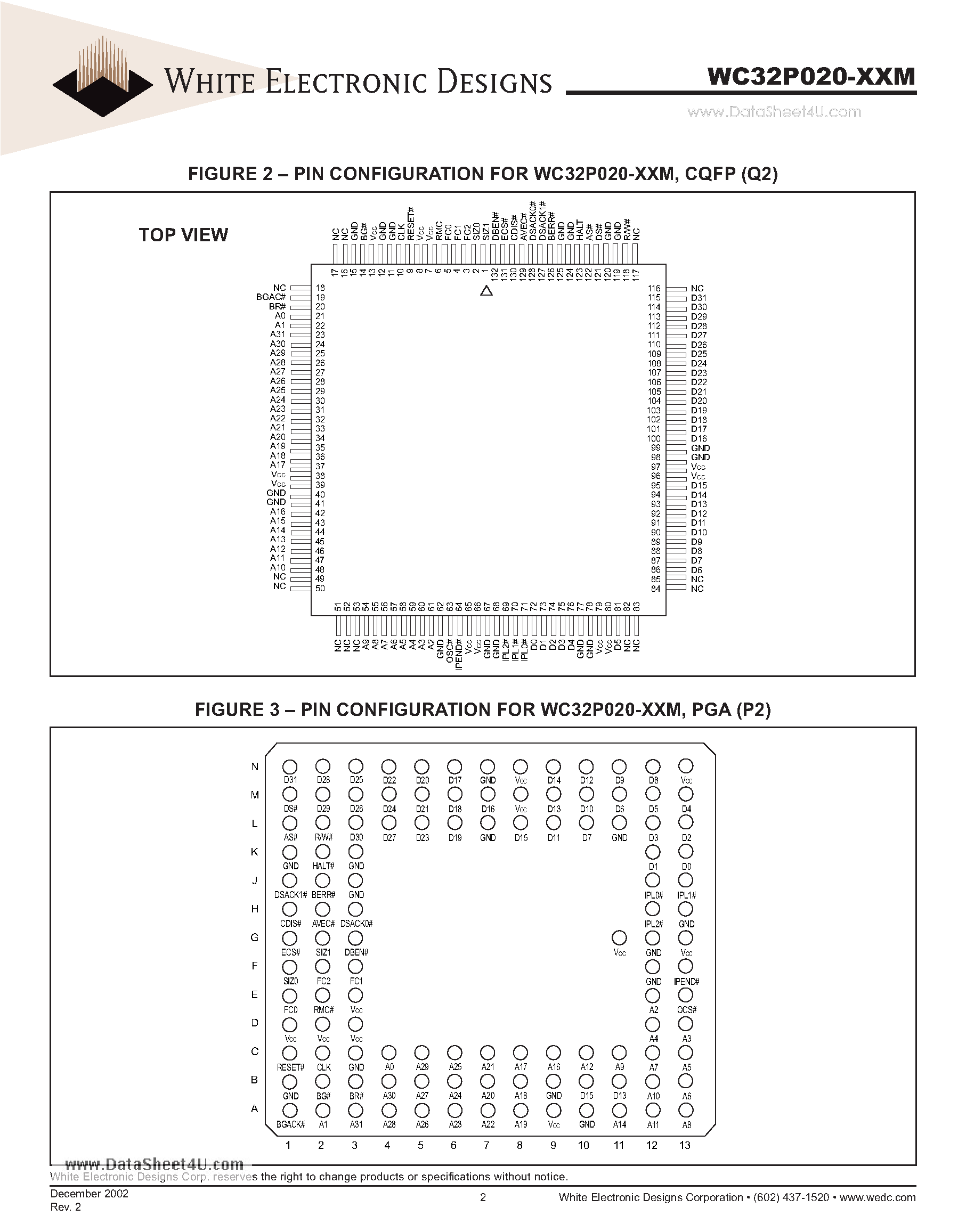 Даташит WC32P020-XXM - 16 32-Bit General-Purpose Data and Address Registers страница 2