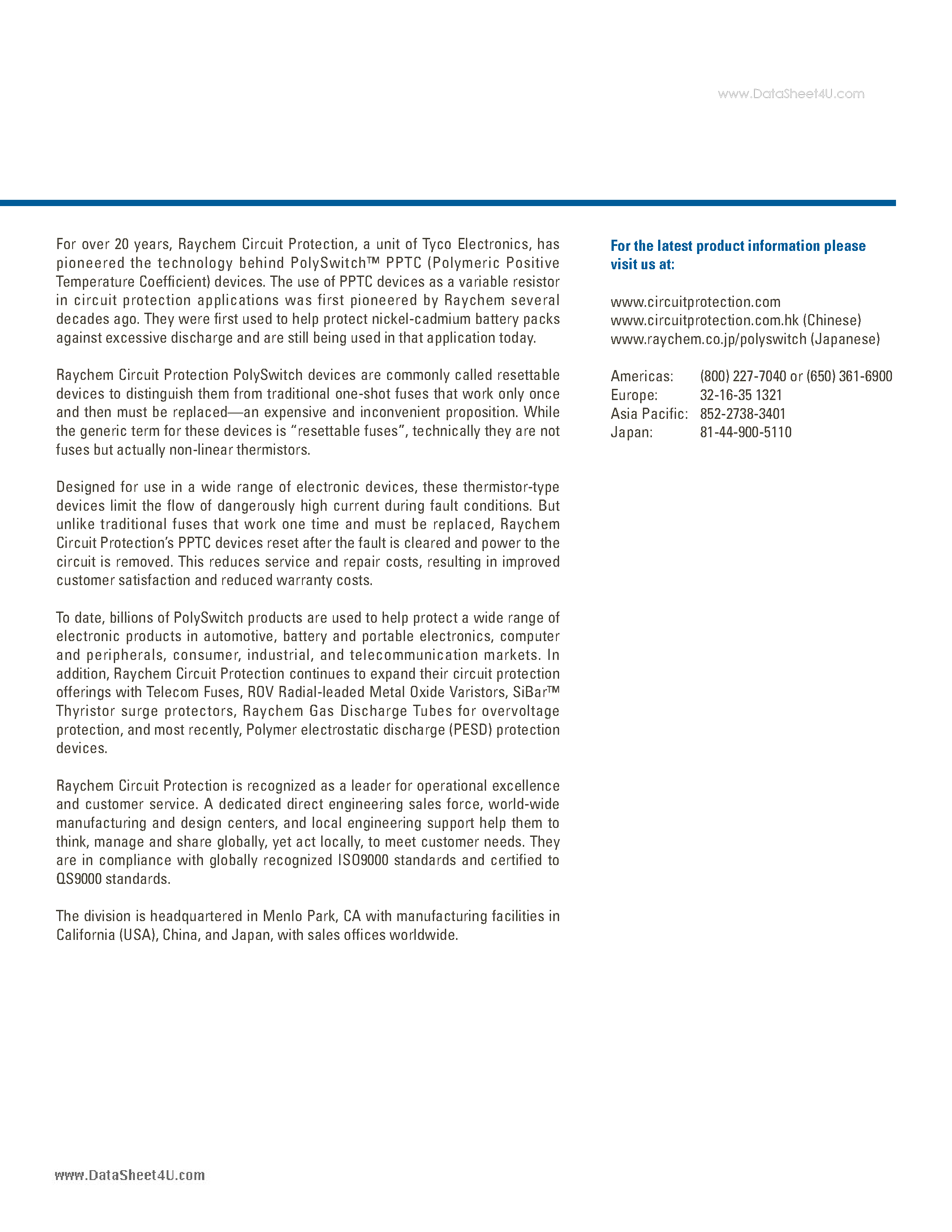 Datasheet VTP110F - POLYSWITCH page 2
