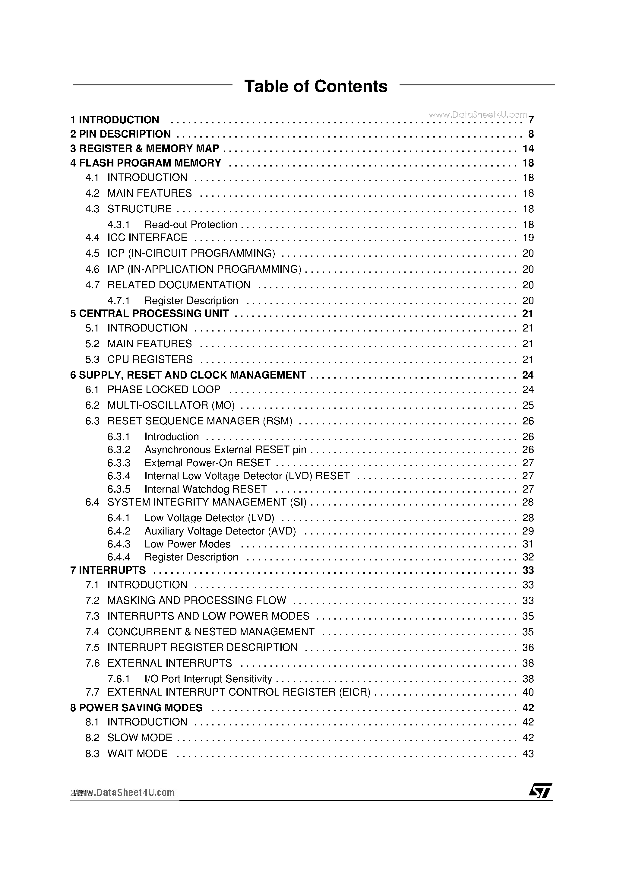 Datasheet ST72521B page 2 Datasheet ST72521B - 80/64-PIN 8-BIT MCU WITH 32 TO 60K FLASH/ROM ADC FIVE TIMERS SPI SCI I2C CAN INTERFACE page 2