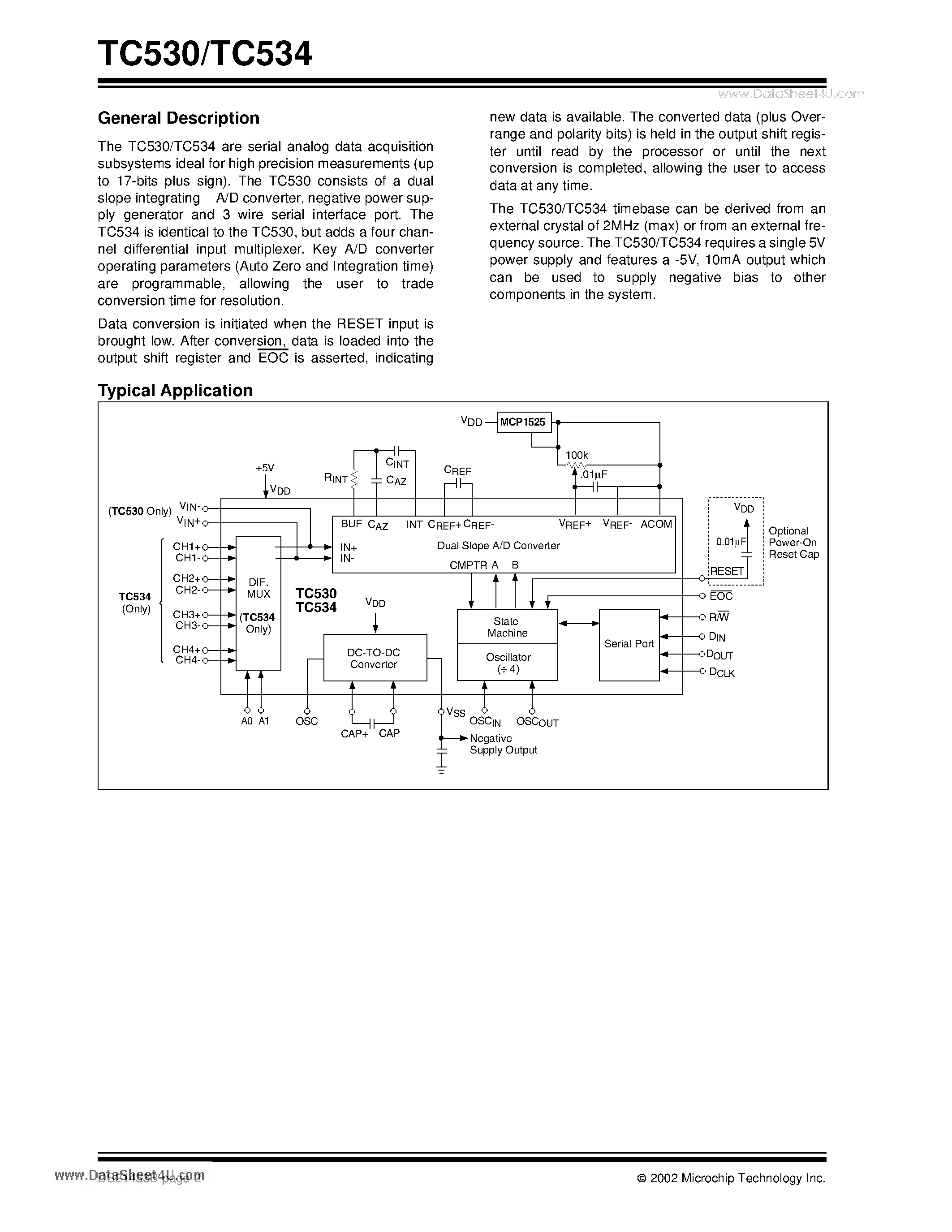 Datasheet TC530 page 2 Datasheet TC530 - (TC530 / TC534) 5V Precision Data Acquisition Subsystems page 2